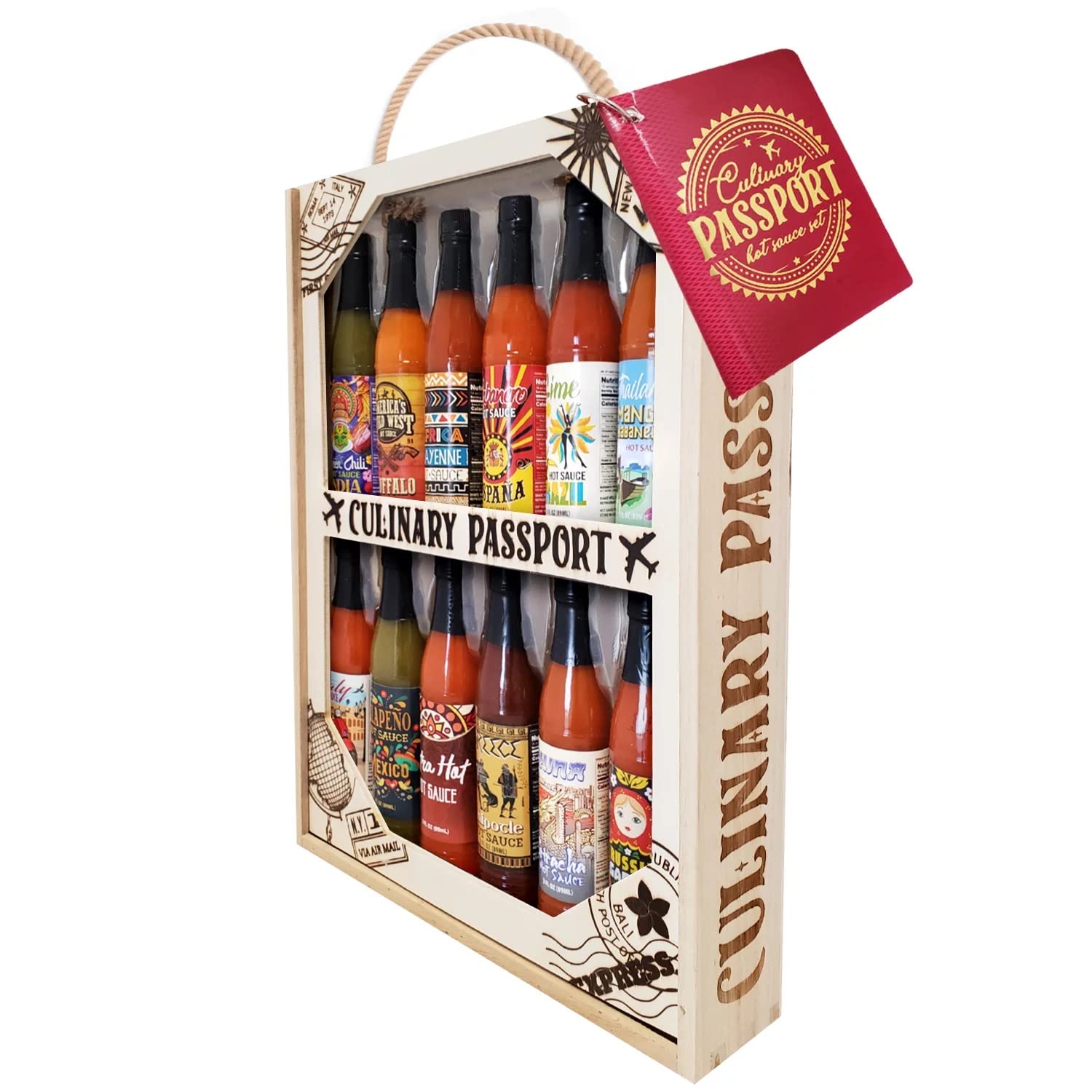 Hot Sauce Variety Pack - Culinary Passport Collection (12 Bottles, 36oz Total) | Gourmet Spicy Sauces for Tacos, Wings & BBQ | Perfect for Home Cooking & Gifts
