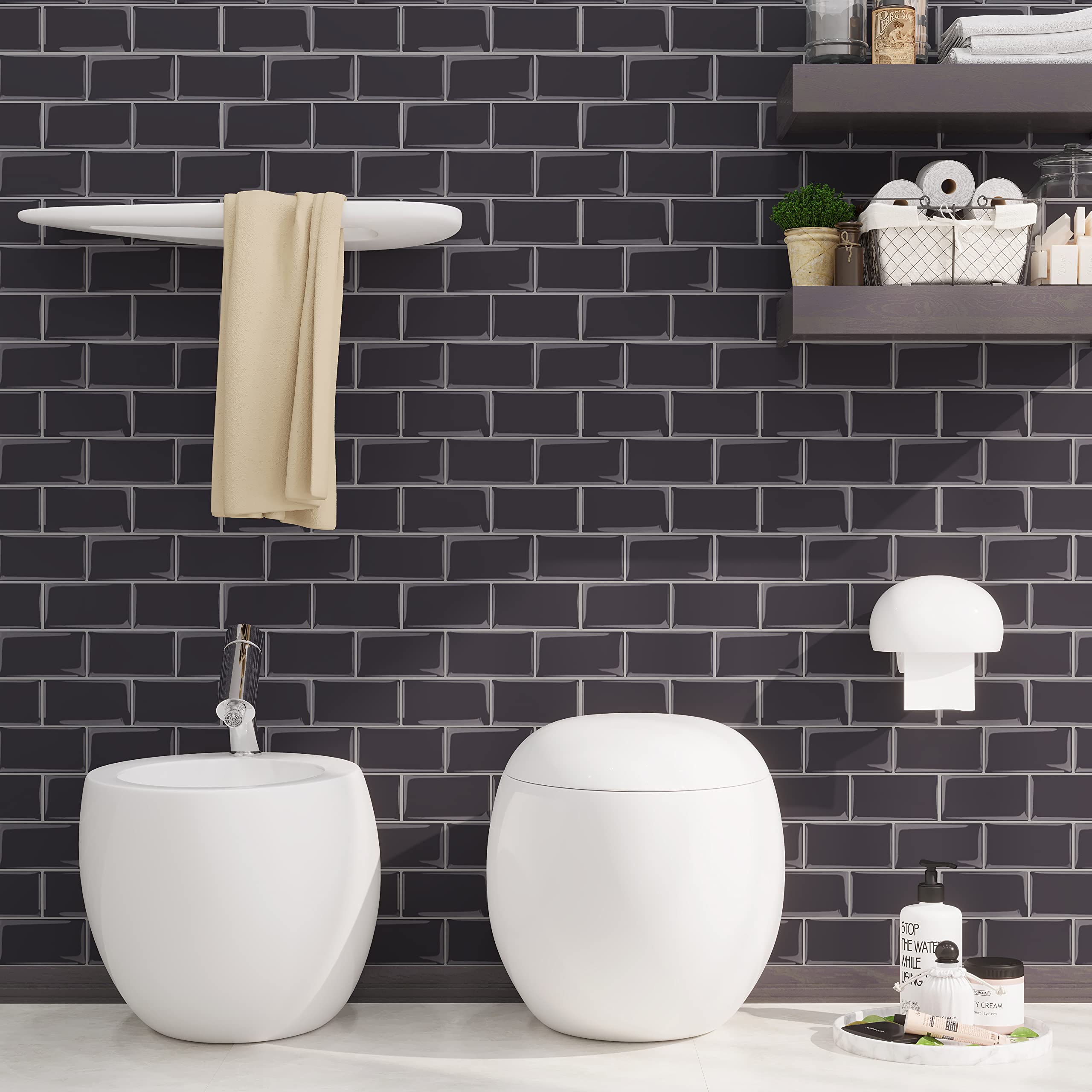 3D Gel Subway Tiles - Peel & Stick Backsplash for Kitchen & Bathroom - 5x5 PVC Tiles for Easy DIY Home Decor