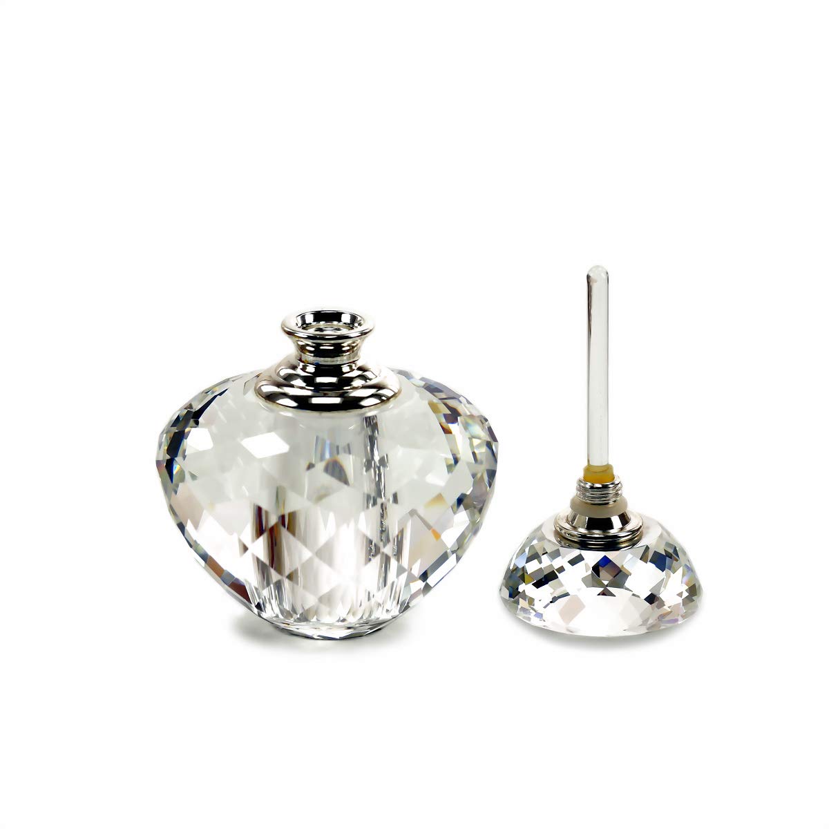 KECHU 12ml Refillable Crystal Clear Glass Perfume Bottle - Empty Transparent Travel Container for Essential Oils, Fragrances & DIY Blends | Perfect for Purse, Gym Bag & Home Vanity Organizer