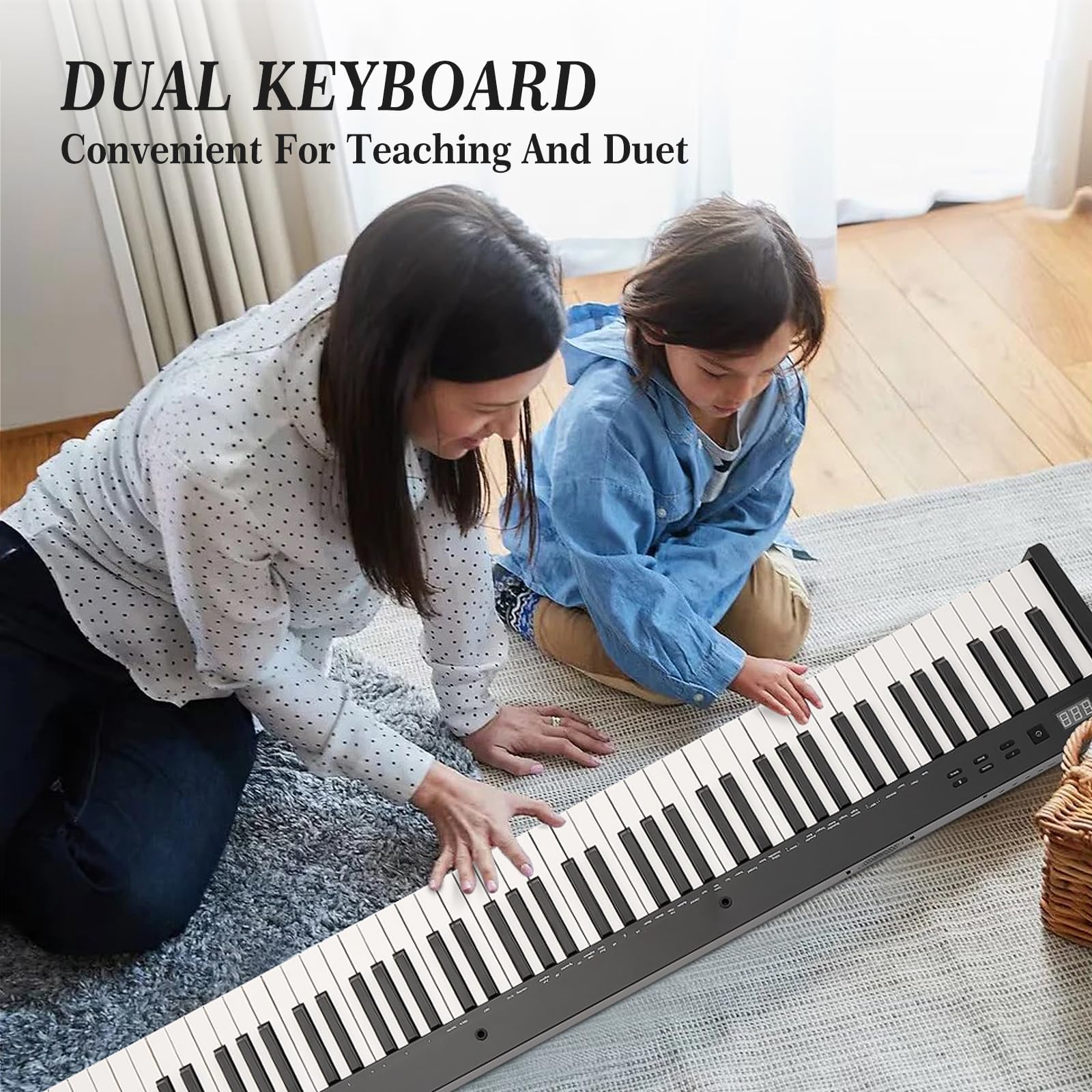 88-Key Weighted Electric Piano Keyboard for Beginners - Portable with Stand & Bluetooth - Perfect for Home & Studio Practice