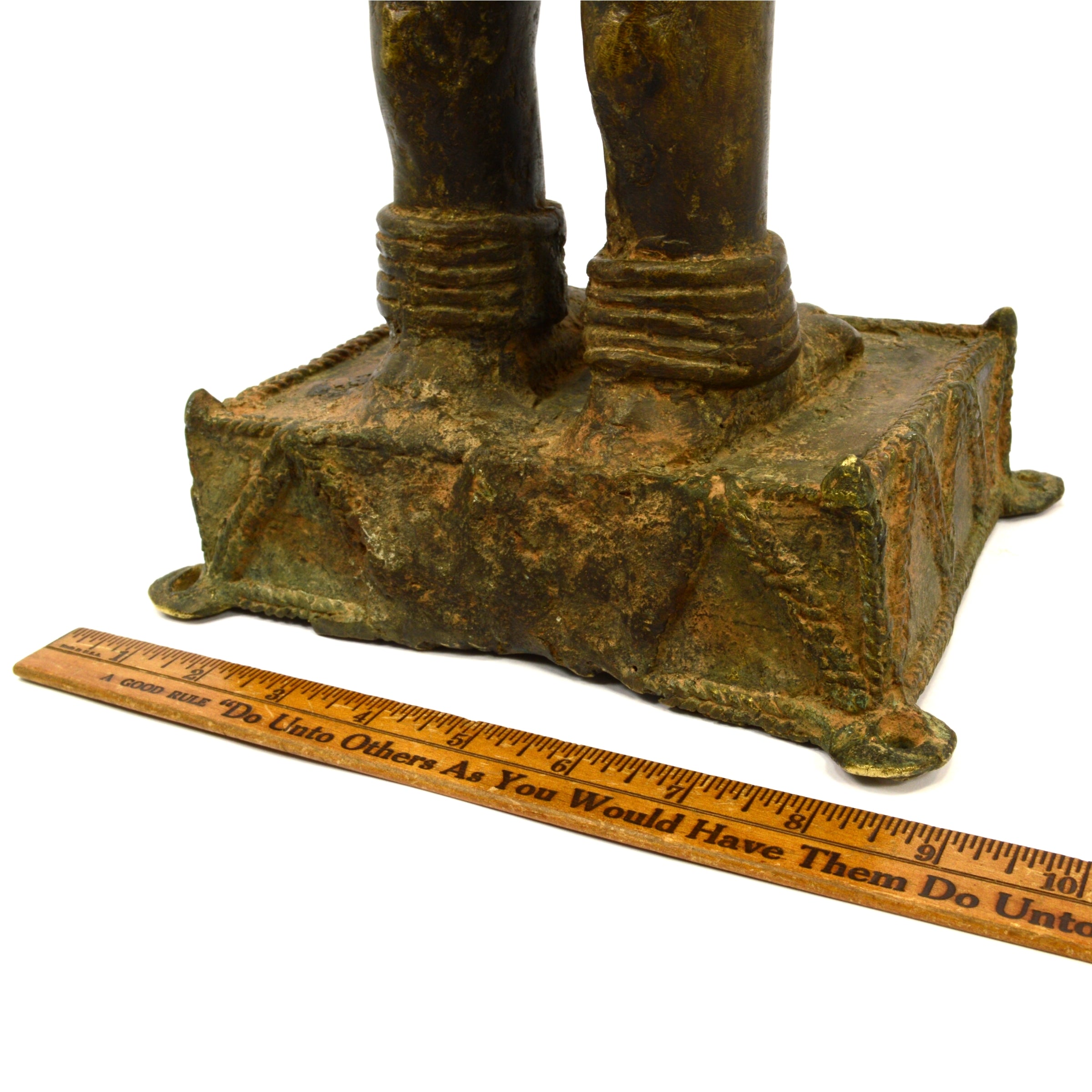Antique African Benin Brass Bronze Statue - 24 Inch 19th Century Replica, Heavy 38 lbs - Perfect for Home Decor, Museum Display & African Art Collection