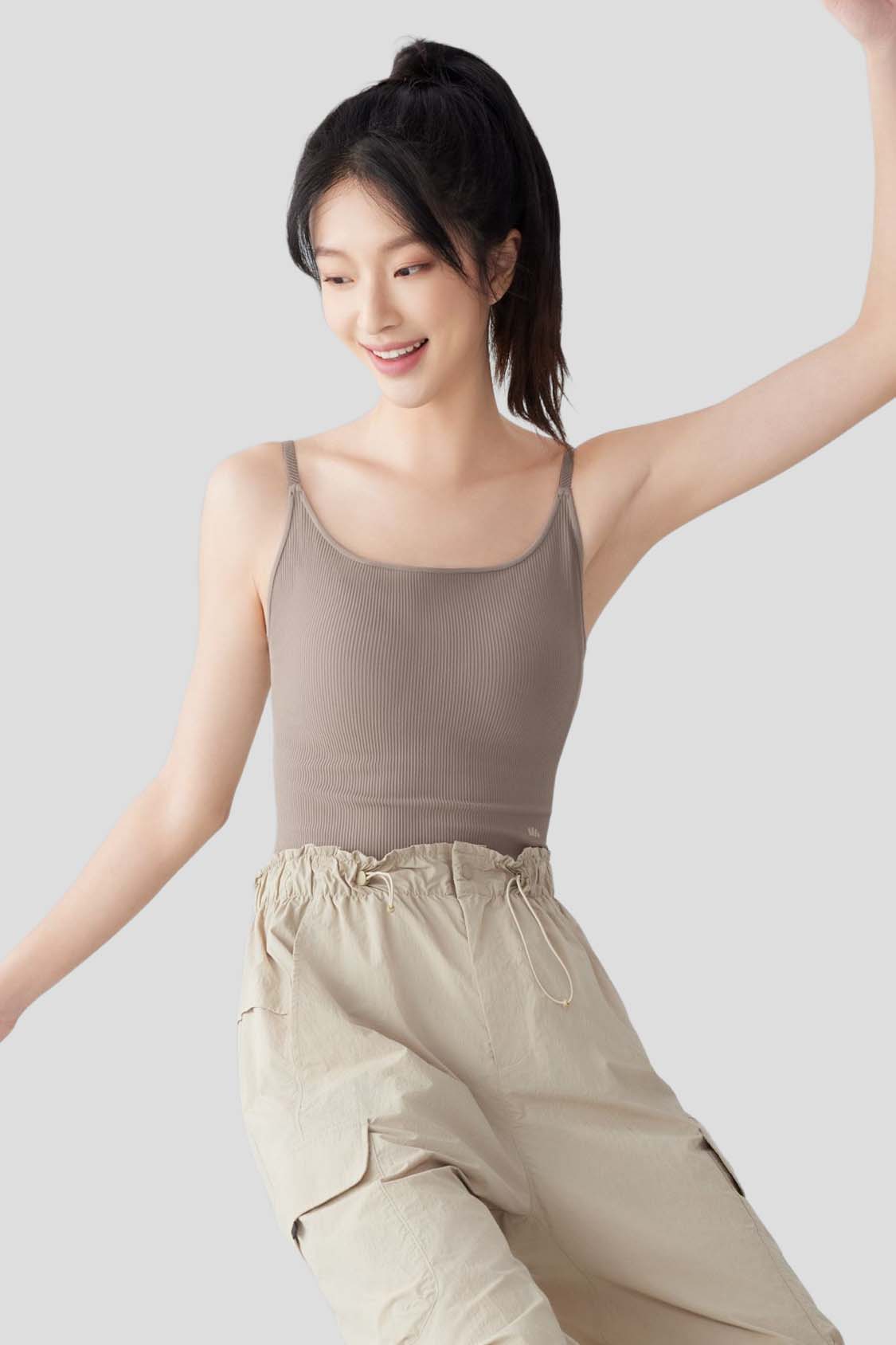 Grace Women's Open Back Tank Top with Built-in Bra - UPF 50+ Sun Protection for Yoga, Running & Summer Outdoor Activities