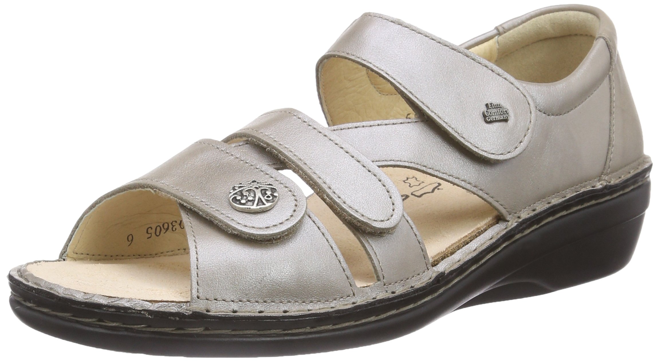 Finn Comfort Women's Peep-Toe Sandals - Wide Width EU 34 | Comfortable Summer Sandals for Walking, Travel & Casual Outfits