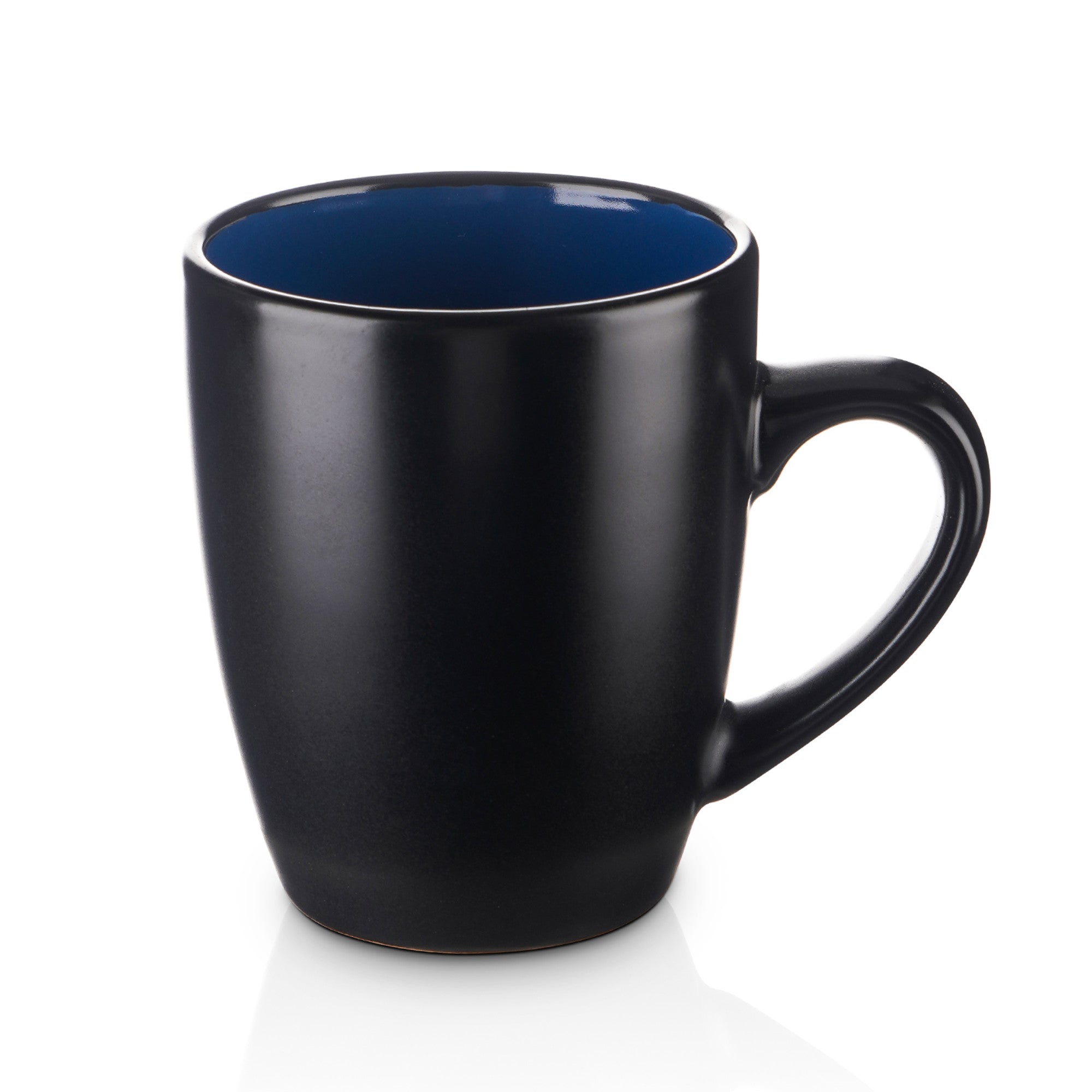 Premium Albie Stoneware Mug - Blue & Black Ceramic Coffee Cup for Home, Office & Outdoor Use