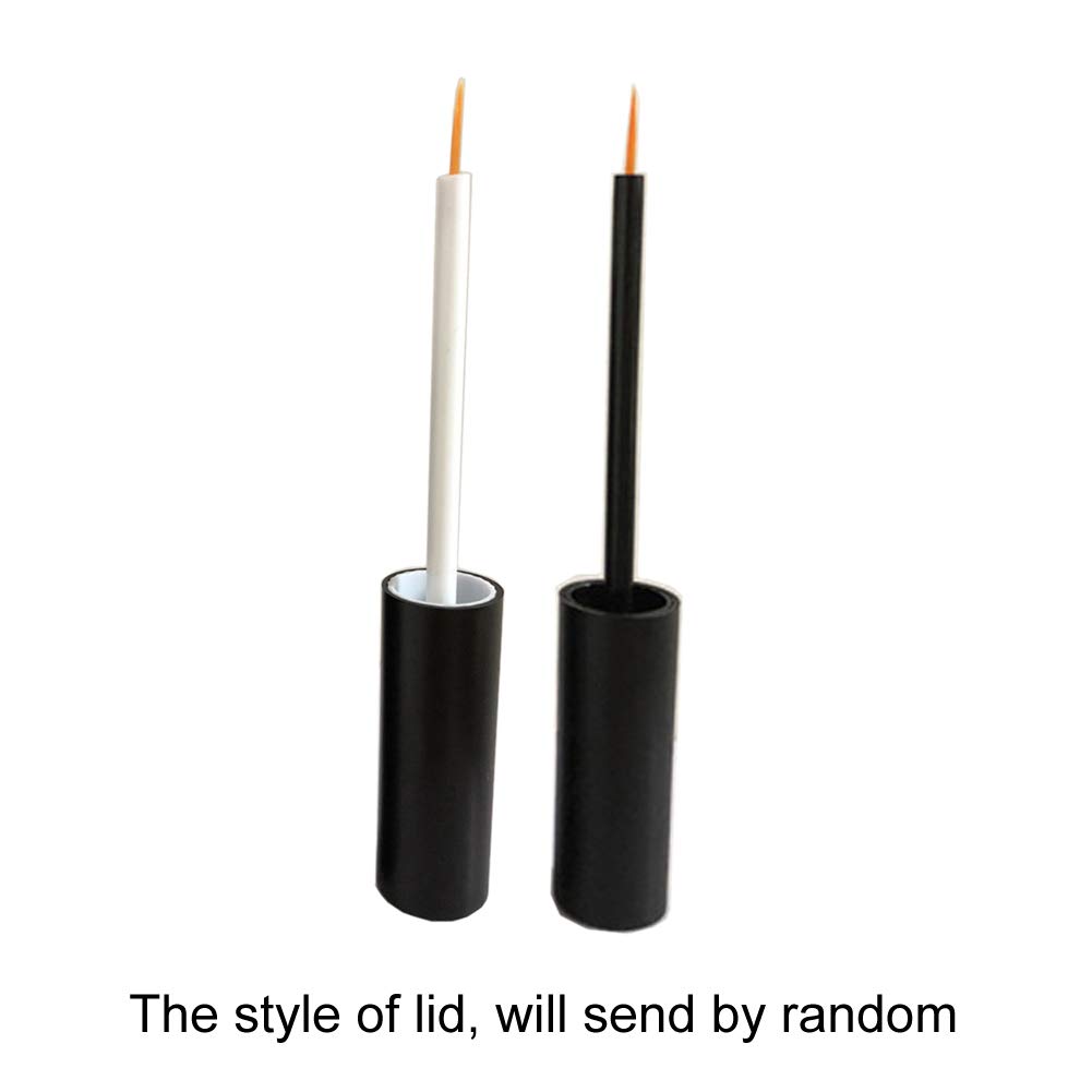 4 Pack 5ml Clear Empty Eyeliner Tubes with Black Lids - Refillable Eyelash Growth Serum Bottles, Plastic Mascara Containers with Brush for Lash Extensions & Eyelash Growth Oil - Includes 2 Mini Plastic Funnels - Perfect for DIY Beauty, Travel & Professional Salon Use