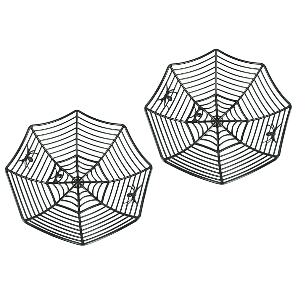 IMIKEYA 2-Pack Halloween Spider Web Baskets - Trick or Treat Candy Bowl, Fruit & Bread Storage Basket for Halloween Party Decorations - Perfect for Spooky Decor, Candy Display and Themed Party Supplies