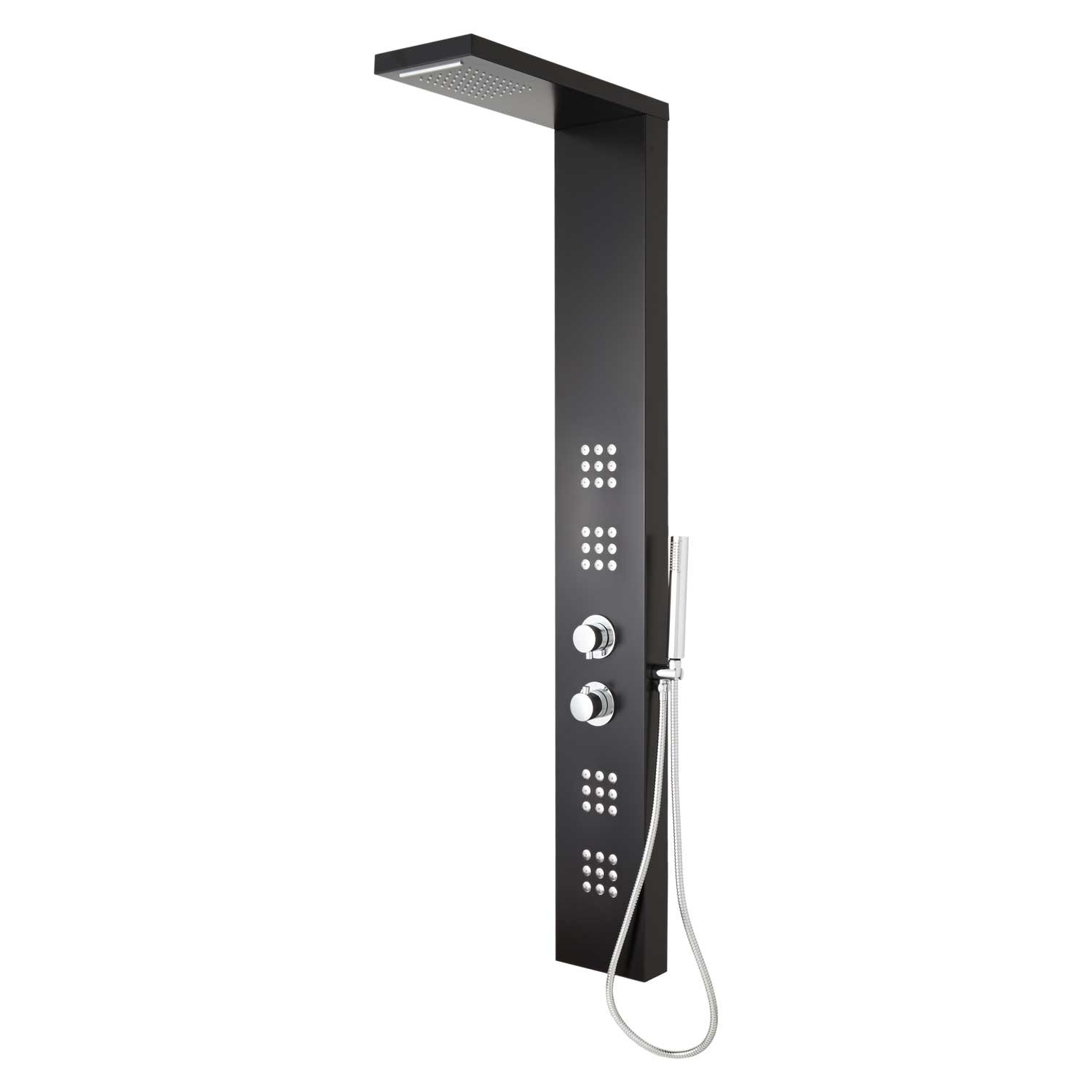 Signature Hardware 413231 Breeden Thermostatic Shower Panel with Hand Shower & 4 Body Sprays - Luxury Bathroom Upgrade for Spa-Like Experience at Home