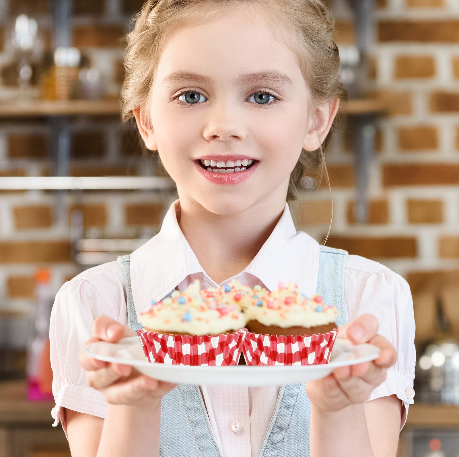 300Pcs Red Plaid Cupcake Liners - 2x1.2 Inch Checkered Baking Cups for Muffins, Small Candies & Cakes | Perfect for Christmas, Weddings, Birthday Parties & Holiday Baking Supplies