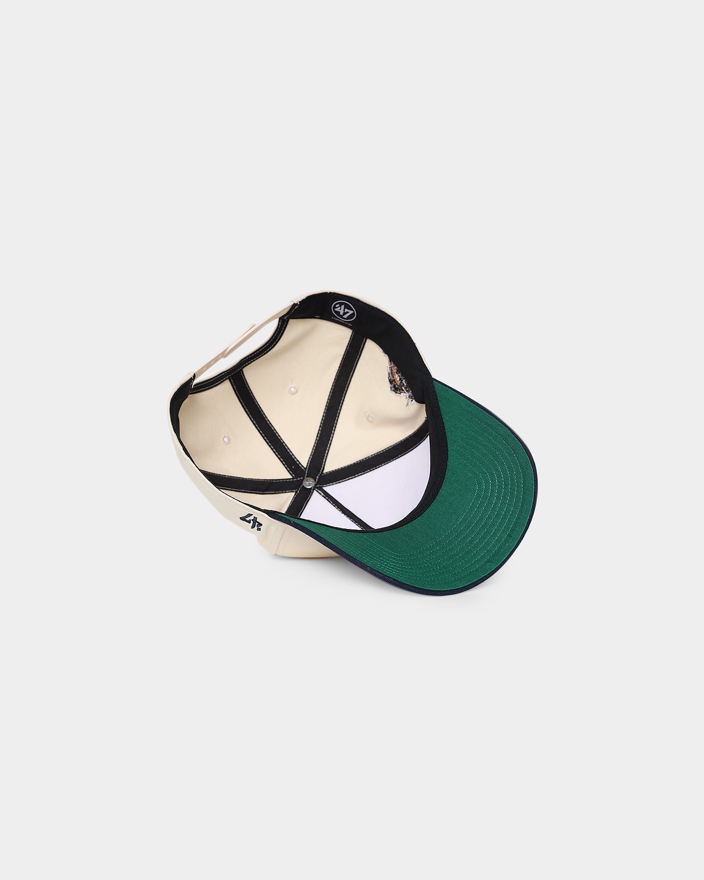 47 Brand Atlanta Braves Sure Shot MVP DT Snapback Hat - Natural/Navy Adjustable Baseball Cap for Men & Women - Perfect for Sports Fans, Casual Wear & Outdoor Activities