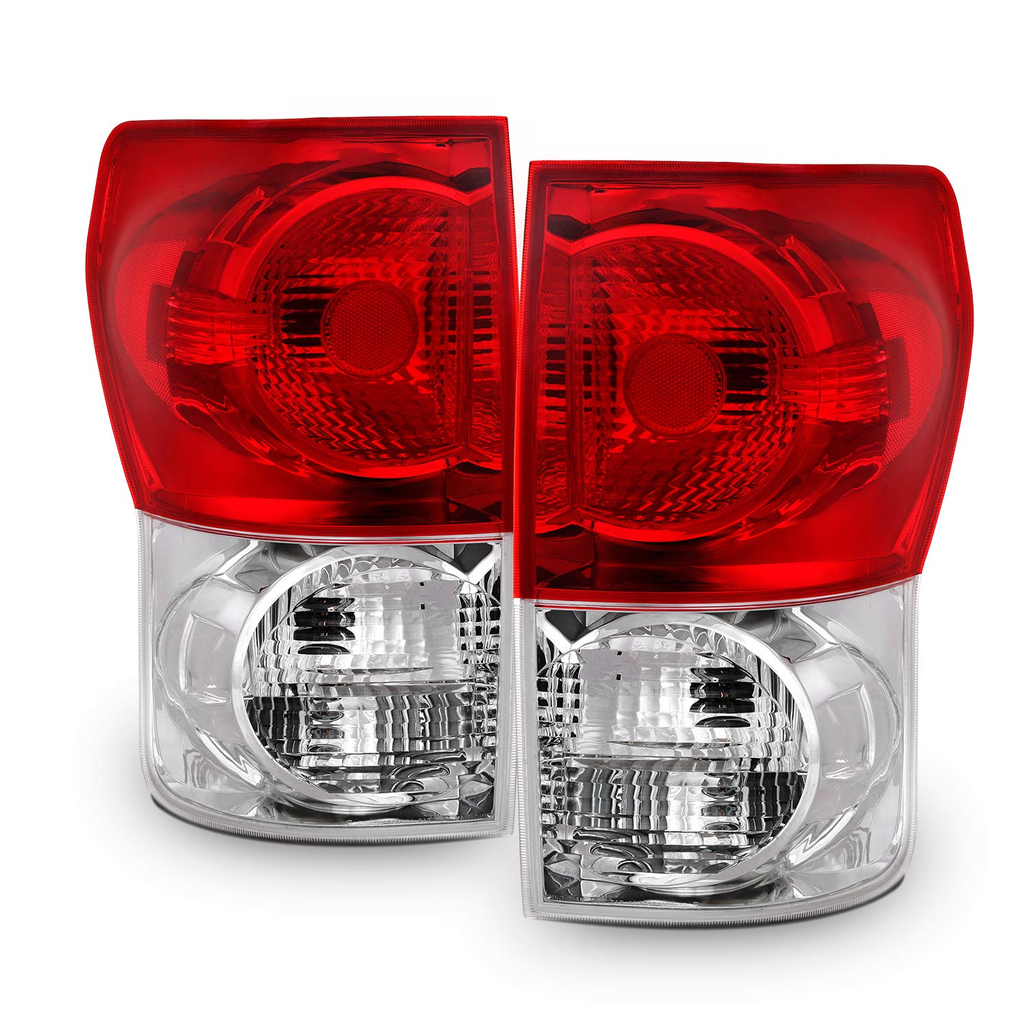 AKKON Red Clear LED Tail Brake Light Lamp Assembly for 2007-2009 Toyota Tundra - Factory Style Replacement, Enhanced Visibility & Safety for Night Driving & Off-Road Adventures