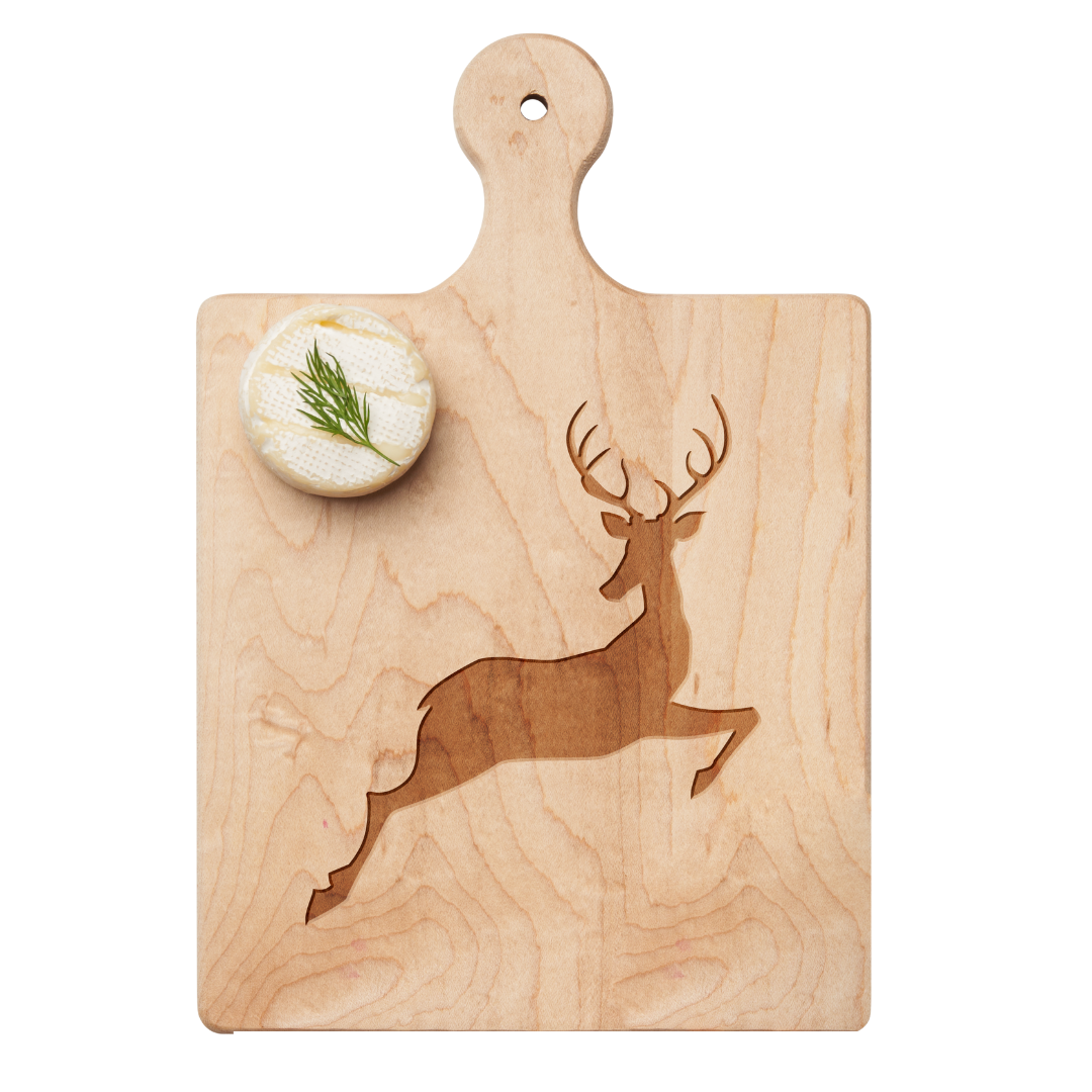 Handcrafted Maple Wood Paddle Board with Deer Design - 9