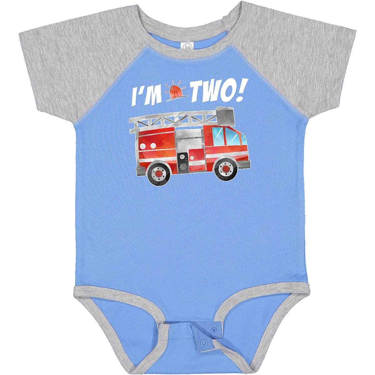 I'm 2 Fire Truck 2nd Birthday Baby Bodysuit - Cute Outfit for Toddler Boys Girls Birthday Party Photo Shoot