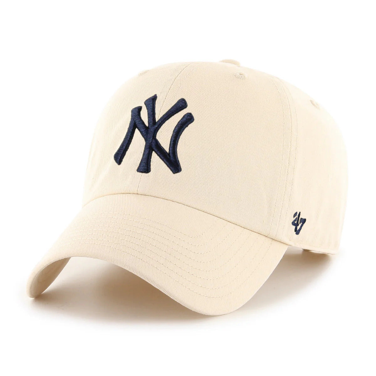 47 Brand New York Yankees Cleanup Adjustable Baseball Cap - Stone & Navy - Perfect for Game Day, Outdoor Sports & Casual Wear