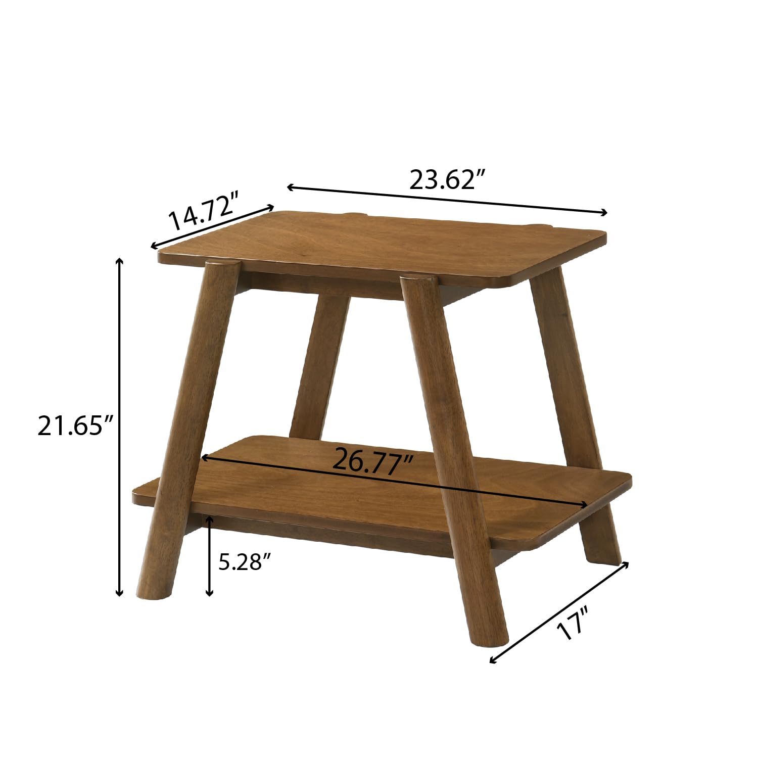 Roundhill 3-Piece Walnut Coffee Table Set for Living Room Decor
