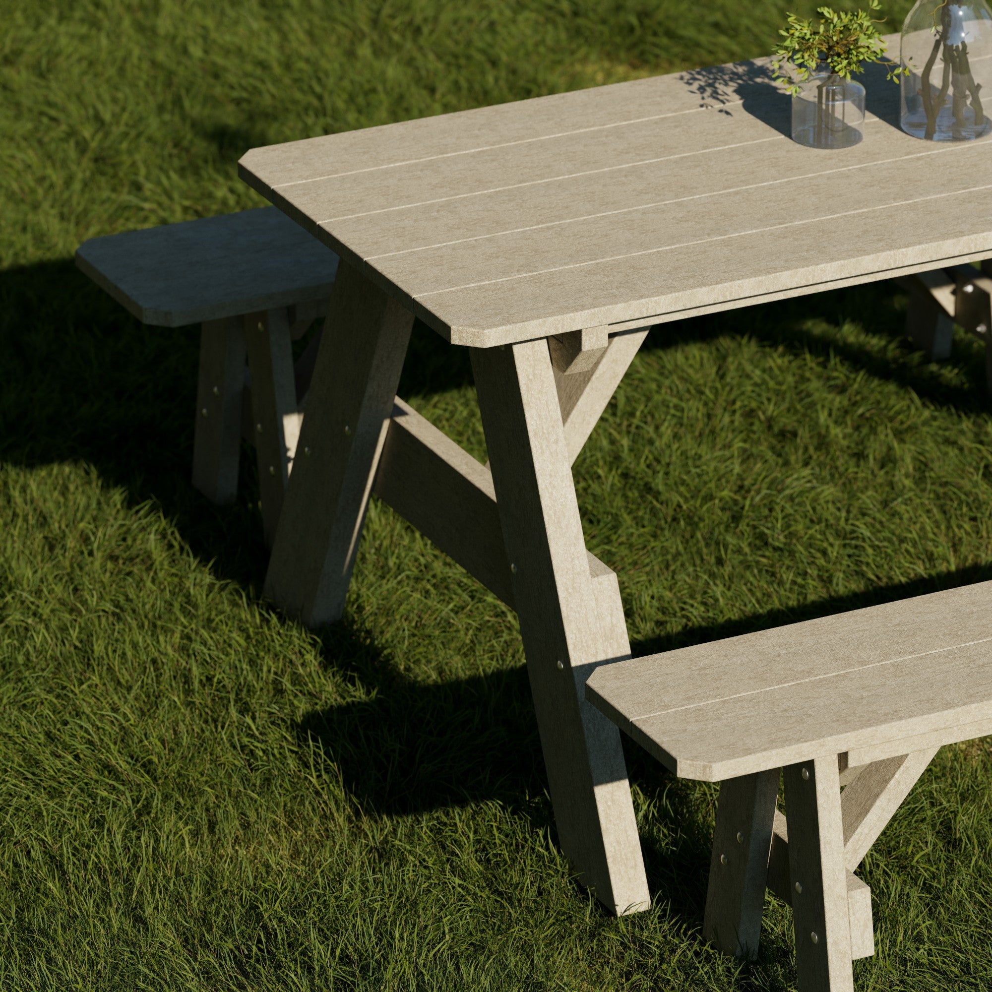 Heritage 72-Inch Outdoor Picnic Table with Detachable Benches - Perfect for Backyard BBQs, Camping & Family Gatherings