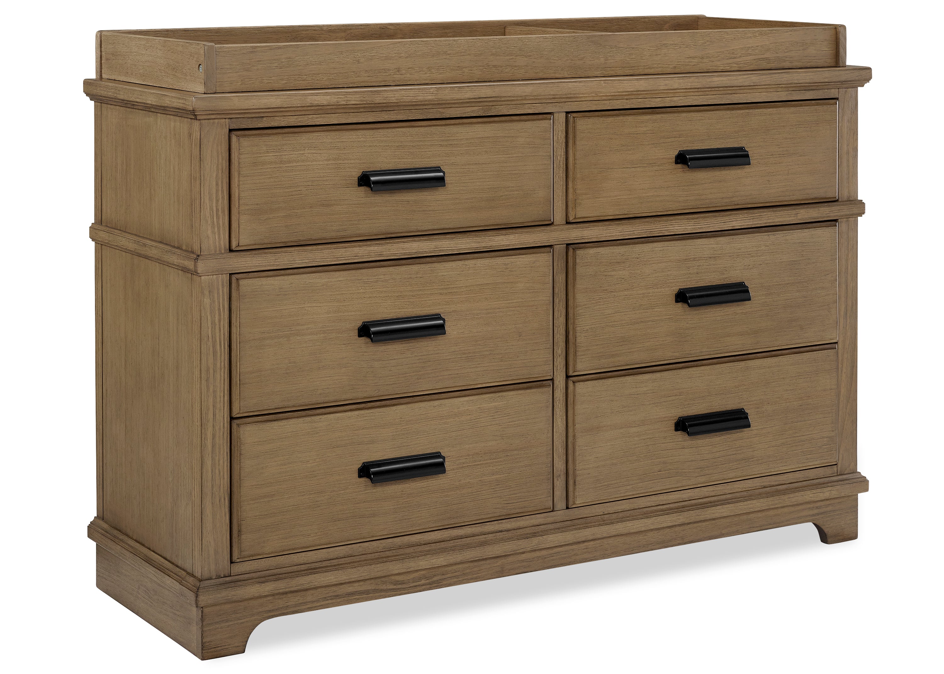 Asher 6-Drawer Dresser with Changing Top & Interlocking Drawers - Nursery Storage Solution for Baby Clothes, Diapers & Essentials | Modern Baby Changing Station & Dresser Combo for Nursery Organization