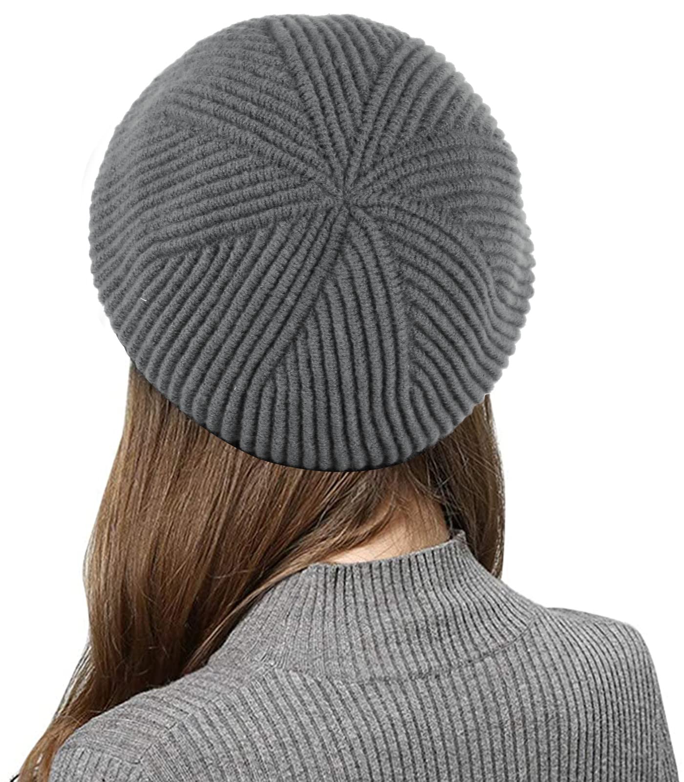 Wantonfy Women's French Beret Hat - Winter Warm Knitted Wool Beanie for Girls & Women | Perfect for Cold Weather, Fashion Outfits & Holiday Gifts