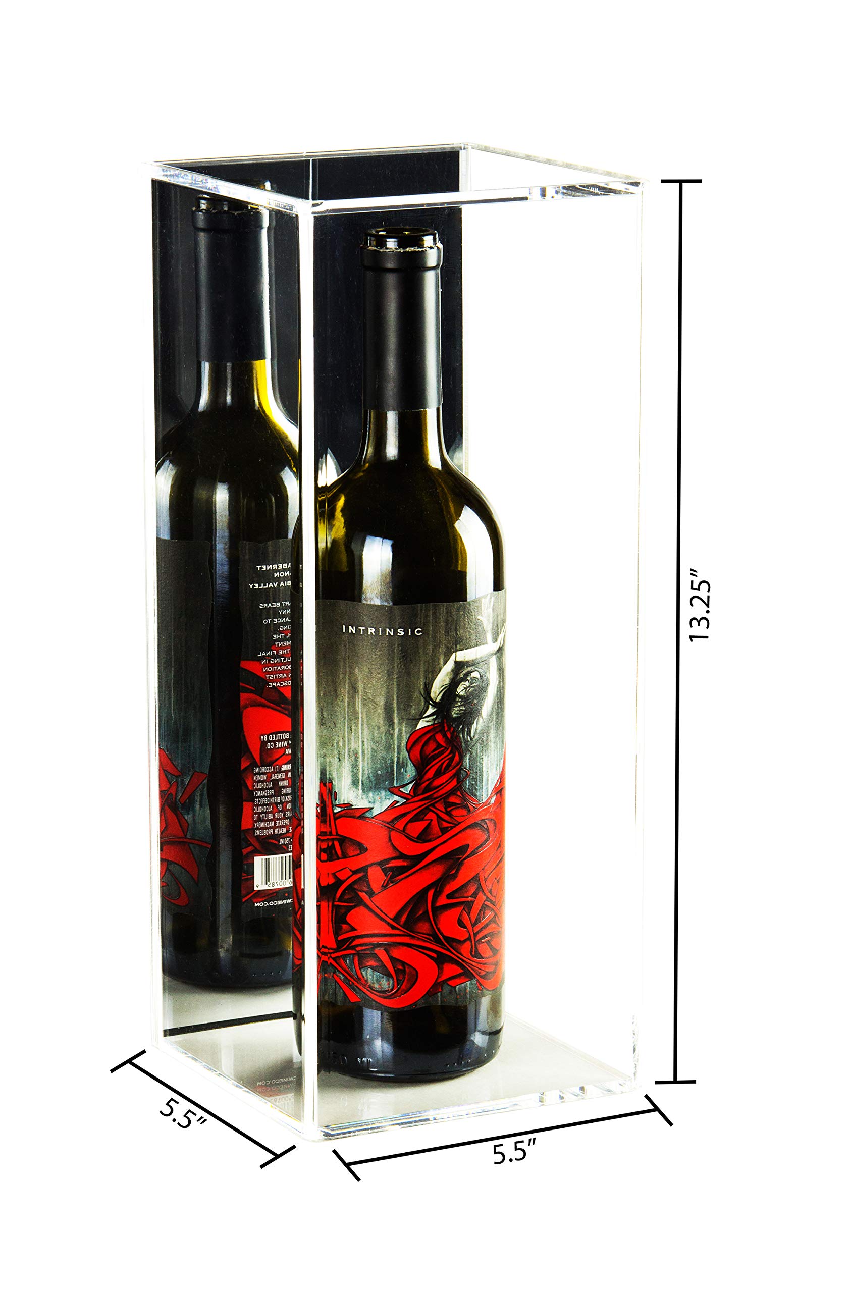 Clear Acrylic Wine Bottle Display Case - Premium 360° View Wine Storage & Showcase for Home Bar, Restaurant, or Gift Presentation - Perfect for Wine Collectors & Elegant Decor