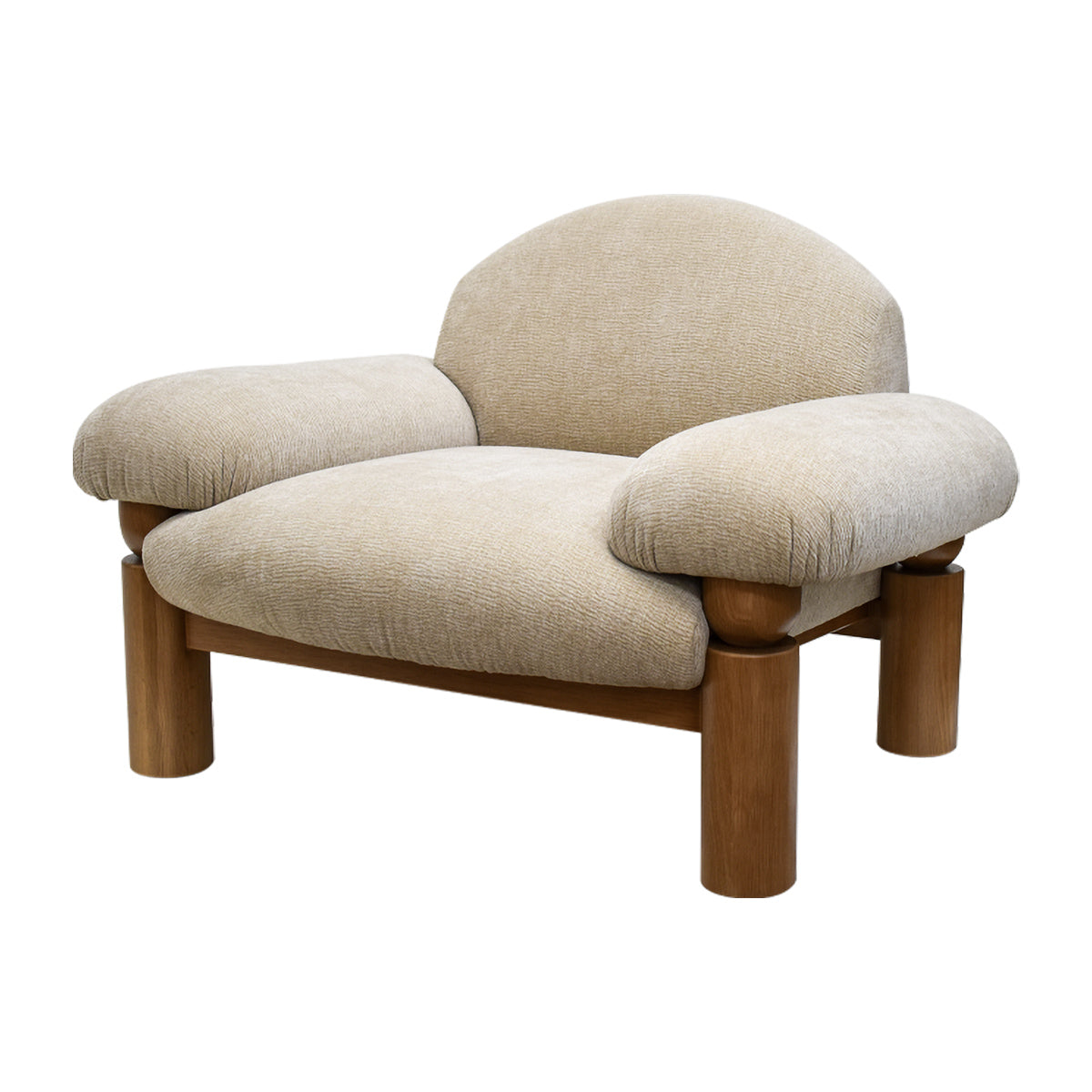 Mcmullin Hugo Armchair - Modern Accent Chair for Living Room, Bedroom & Office - Comfortable Upholstered Lounge Chair with Sturdy Wooden Legs - Perfect for Relaxing, Reading & Decorating Your Home