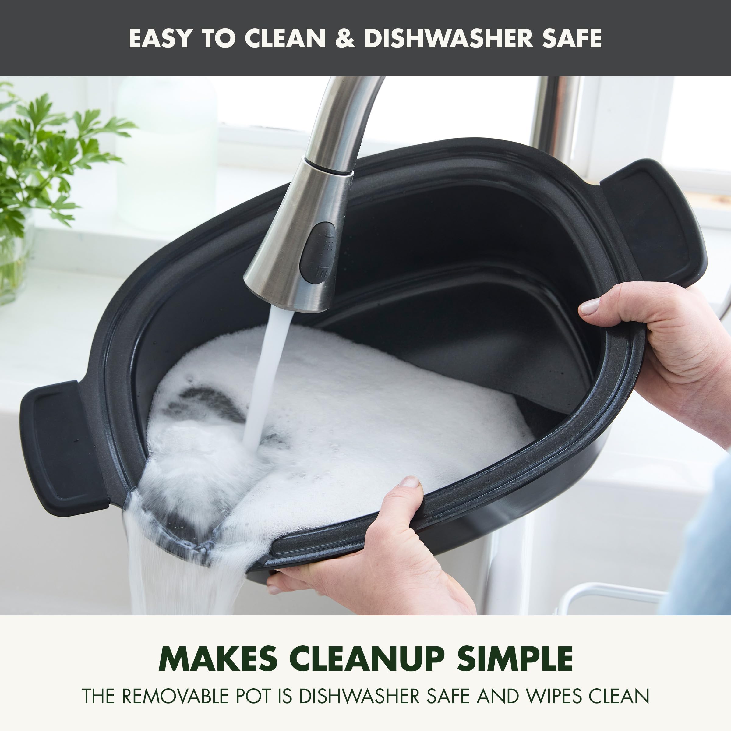 GreenPan Elite 8-in-1 Programmable 6QT Electric Slow Cooker with Dishwasher Safe Lid & Removable Crock - PFAS-Free Healthy Ceramic Nonstick Multi-Cooker for Searing, Sautéing, Browning, Steaming & Roasting - Perfect for Family Dinners, Meal Prep & Holiday Cooking (Graphite)