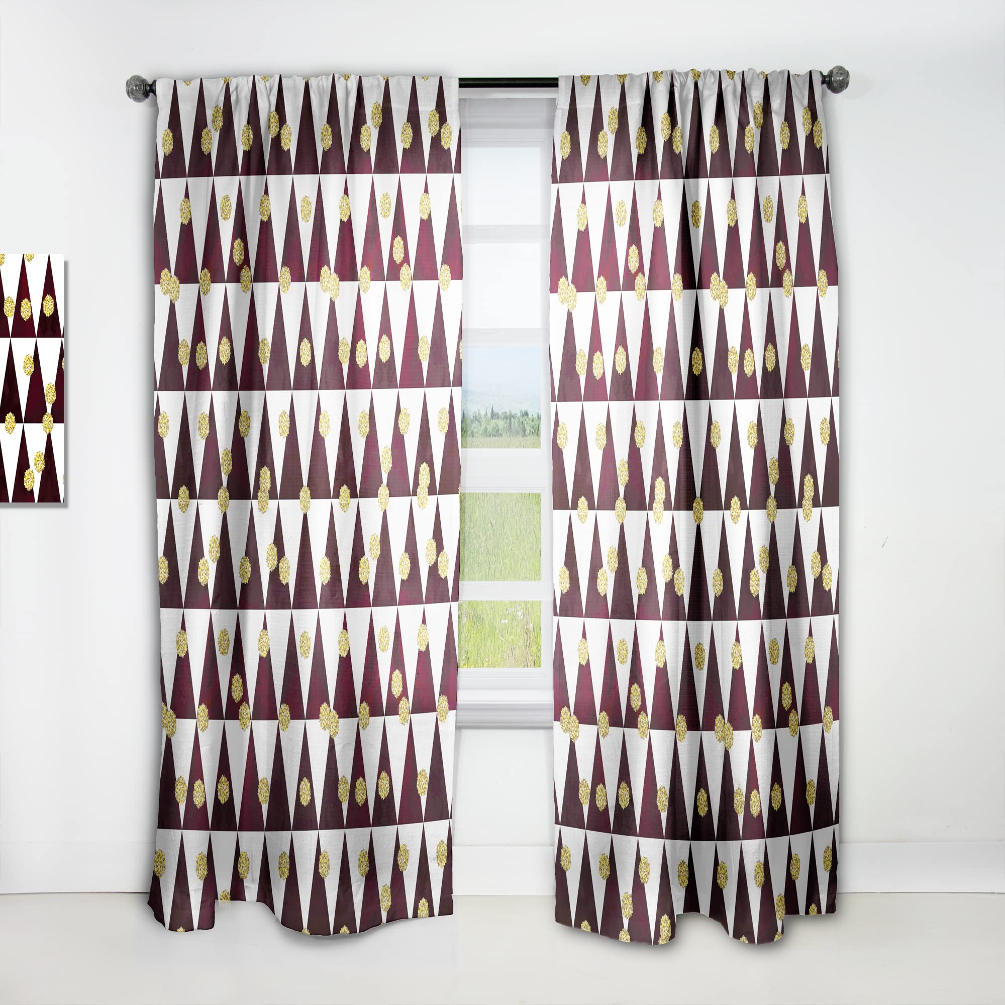 DesignQ Gold Polka Dot Blackout Curtains - Thermal Insulated Single Panel 52x84 Inch - Elegant Window Treatments for Bedroom & Living Room - Perfect for Privacy, Light Control & Energy Saving