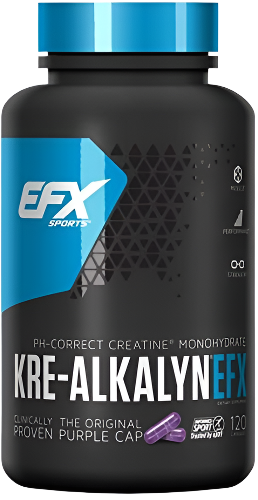 EFX Sports Kre Alkalyn EFX - 120 Capsules | Creatine Supplement for Muscle Growth, Strength & Performance | Pre-Workout & Post-Workout Recovery