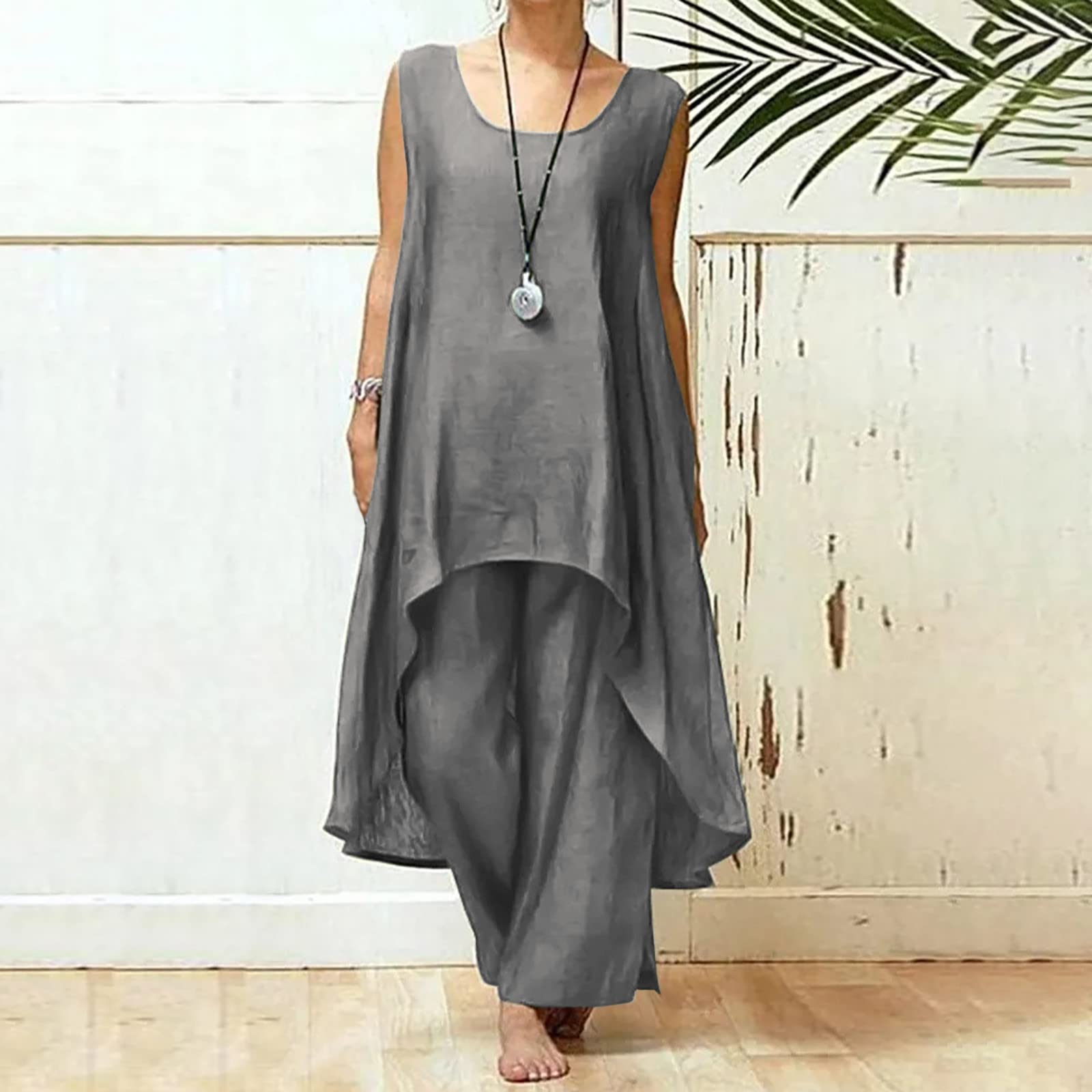 Women's 2-Piece Knit Lounge Set - Soft Black French Terry Loungewear Outfit for Relaxing at Home, Brunch Dates & Casual Wear