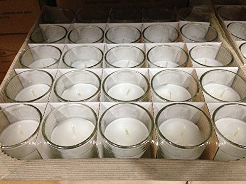 2 Inch Round Filled Glass Poured Votive Candles - Set of 75 White Long-Lasting 10 Hour Candles for Wedding, Restaurant, Spa, Home Decor & Romantic Ambiance