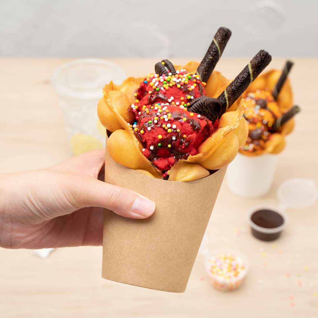 Restaurantware Bio Tek 12oz French Fry Containers - 100 Disposable Kraft Paper Charcuterie Cups with Incline Design | Stackable for Waffles, Chips, Popcorn | Perfect for Catering, Movie Nights & Party Snacks