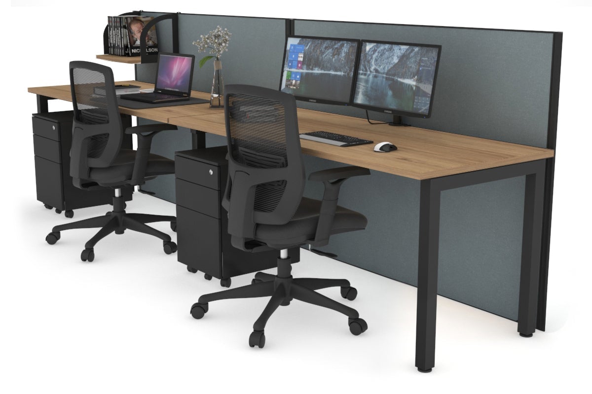 Horizon Quadro 2 Person Office Workstation with Square Legs - 1800L x 700W Dimensions - Perfect for Collaborative Workspaces & Home Offices