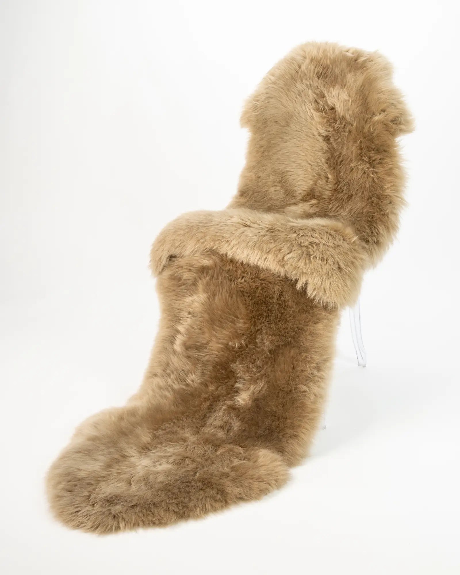 Luxury Golden Taupe Double Sheepskin Rug - Soft & Plush Faux Fur Area Rug for Living Room, Bedroom, Nursery - Cozy Home Decor & Warm Floor Mat