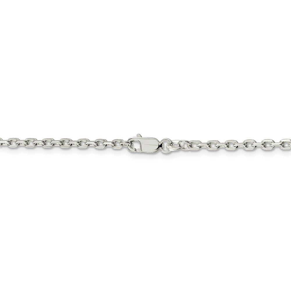 2.75mm Sterling Silver Solid Beveled Oval Cable Chain Necklace for Women - Dainty & Elegant Jewelry Gift for Her - Perfect for Everyday Wear, Layering & Special Occasions