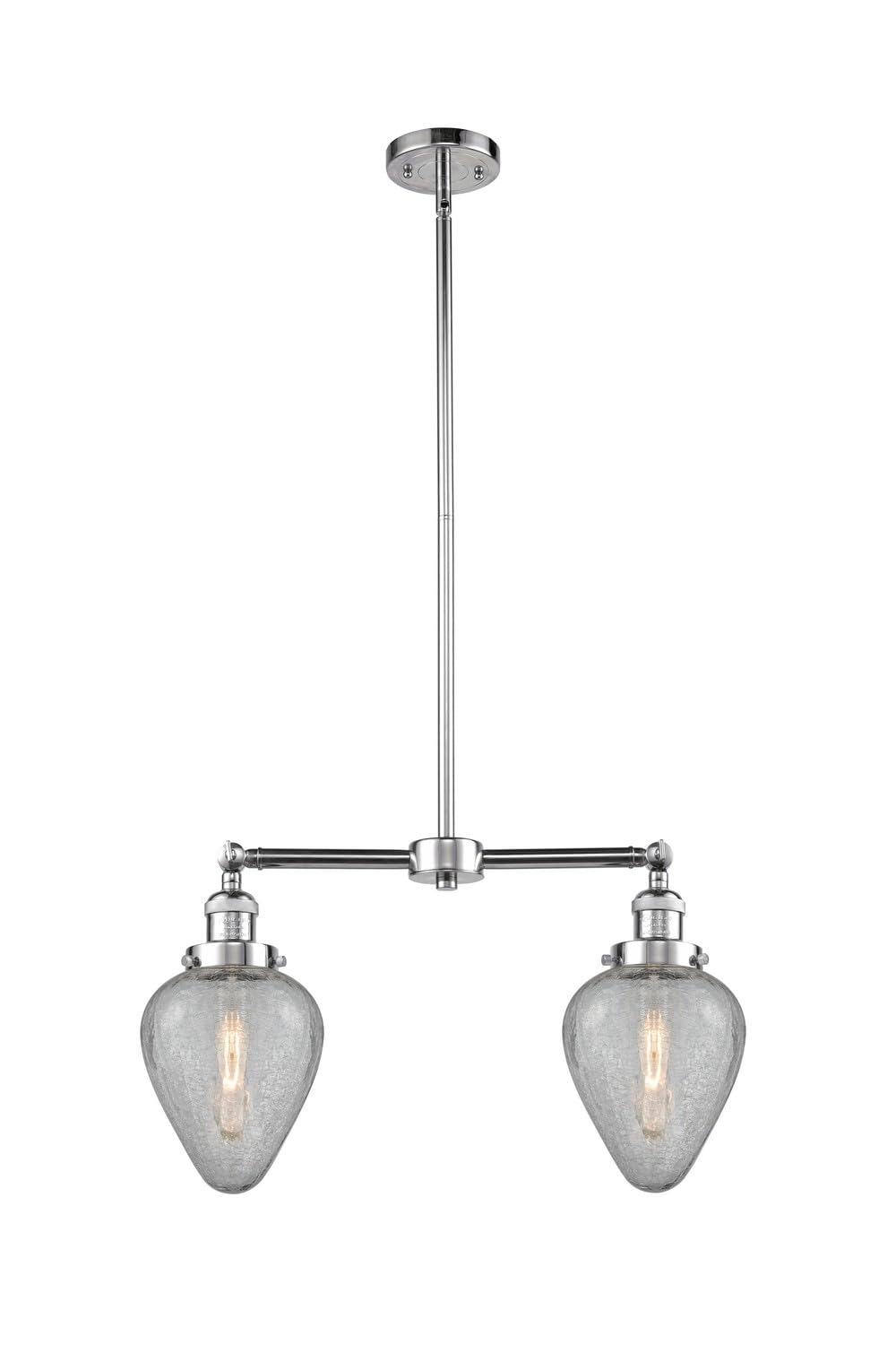 Innovations 209-PC-G165-LED 2-Light Vintage Style Dimmable LED Chandelier in Polished Chrome - Perfect for Dining Room, Bedroom, or Living Room Lighting