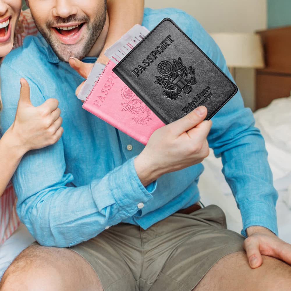 Premium 2-Pack RFID Blocking Passport Holder Wallet Cover - Slim Travel Essentials for Women & Men | Perfect for International Flights, Vacations & Business Trips