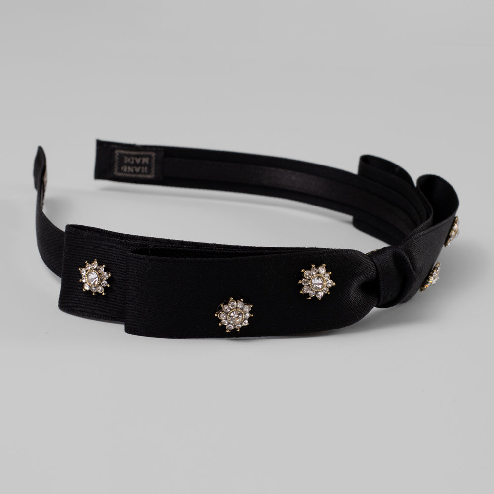 Crystal Satin Bow Headband for Women - Elegant Hair Accessories for Weddings, Parties & Special Occasions