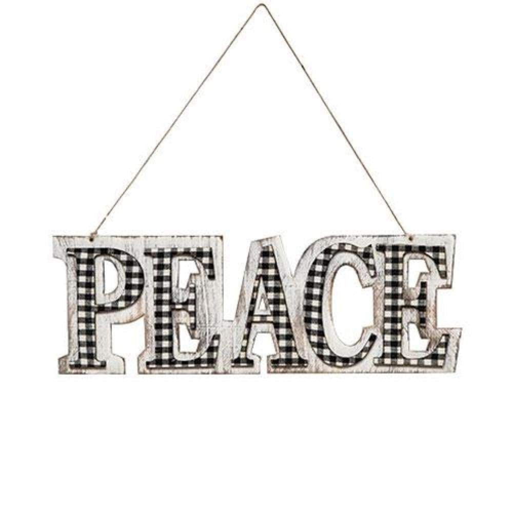 Black & White Plaid PEACE Clothes Hanger - Stylish & Durable for Closet, Wardrobe & Laundry Room Organization