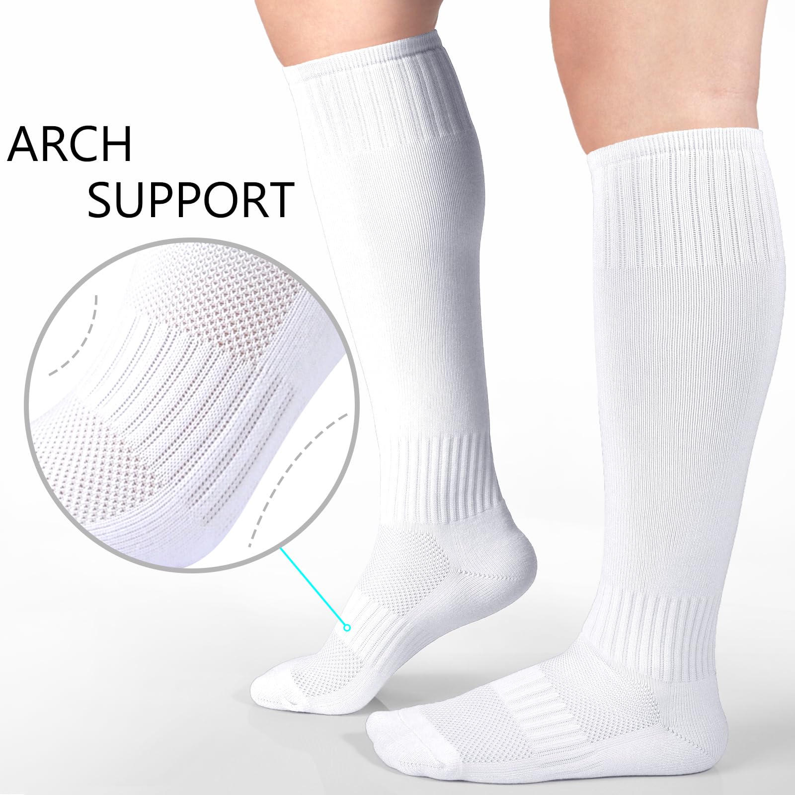 **LO SHOKIM Youth Soccer Socks - Knee High Athletic Socks for Boys & Girls - Football, Baseball, Softball Sports Tube Stockings - Perfect for Training, Games & School Sports**