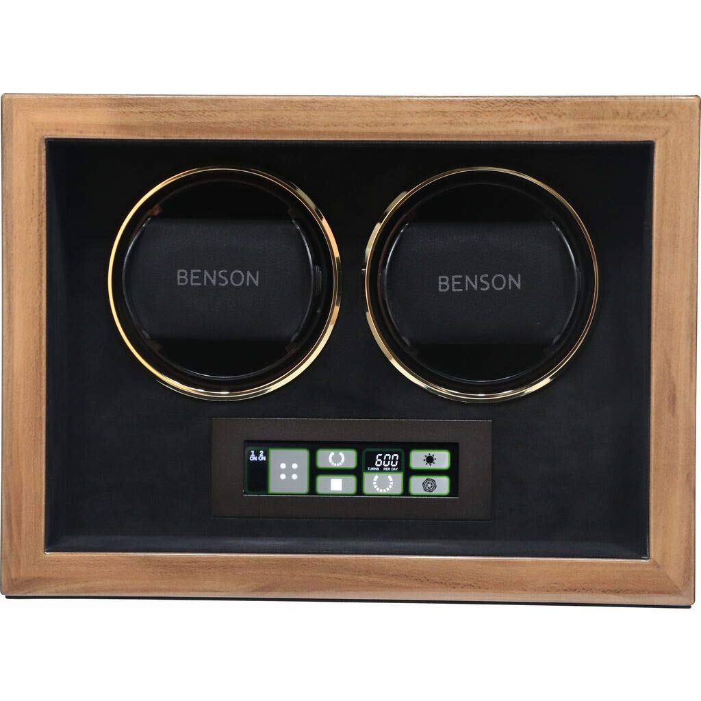 Benson Compact Series Double Watch Winder - Automatic Watch Storage Case for Men & Women | Perfect for Travel, Home Display & Luxury Watch Collection (Black)