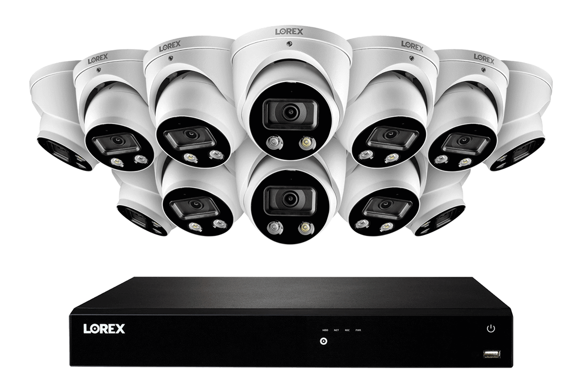 16 Channel 4K Ultra HD NVR Security System with Smart AI Deterrence Dome Cameras - Complete IP Surveillance Solution for Home & Business Protection