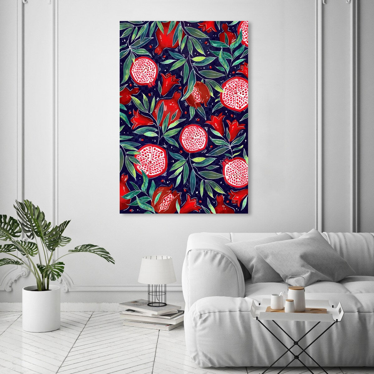 Blooming Tropical Flowers White Canvas Wall Art Print - Cabin & Lodge Decor for Kitchen, Living Room, Bedroom - Perfect for Home, Office & Gift Giving
