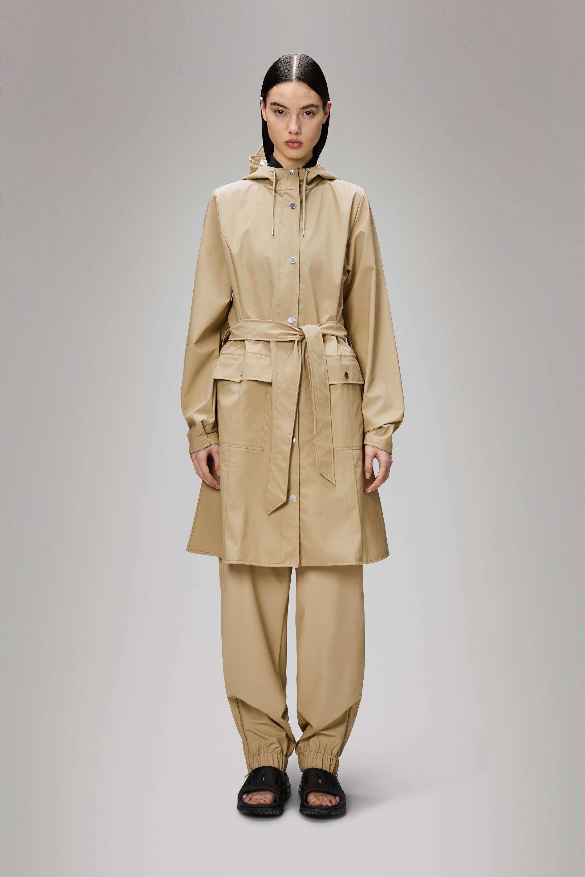 Elegant Curve Long Jacket for Women - Stylish Trench Coat with Belt, Slim Fit Outerwear for Fall & Winter | Perfect for Office, Dating & Evening Events