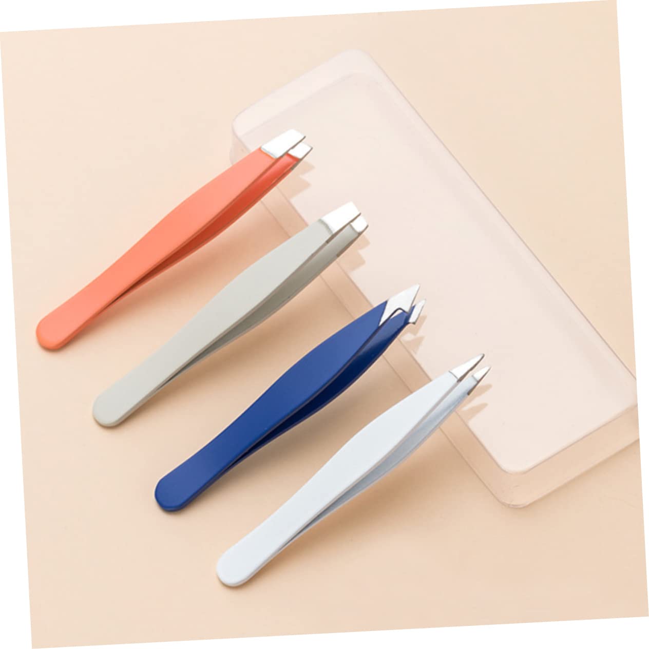 Healeved 4-Piece Stainless Steel Eyebrow & Eyelash Kit - Professional Tweezers, Clips, Nipper for Precise Eyebrow Shaping & Eyelash Extensions - Perfect for Salon, Home Makeup & Beauty Routines