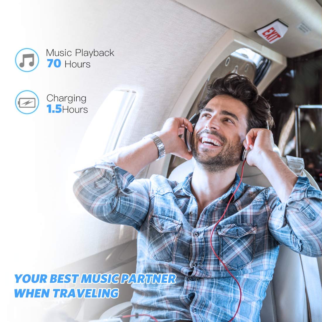AGPTEK 16GB MP3 Player with Noise Cancelling Earbuds - Portable Music Player for Running, Workout, Travel & Sleep | High Quality Sound & Lightweight Design