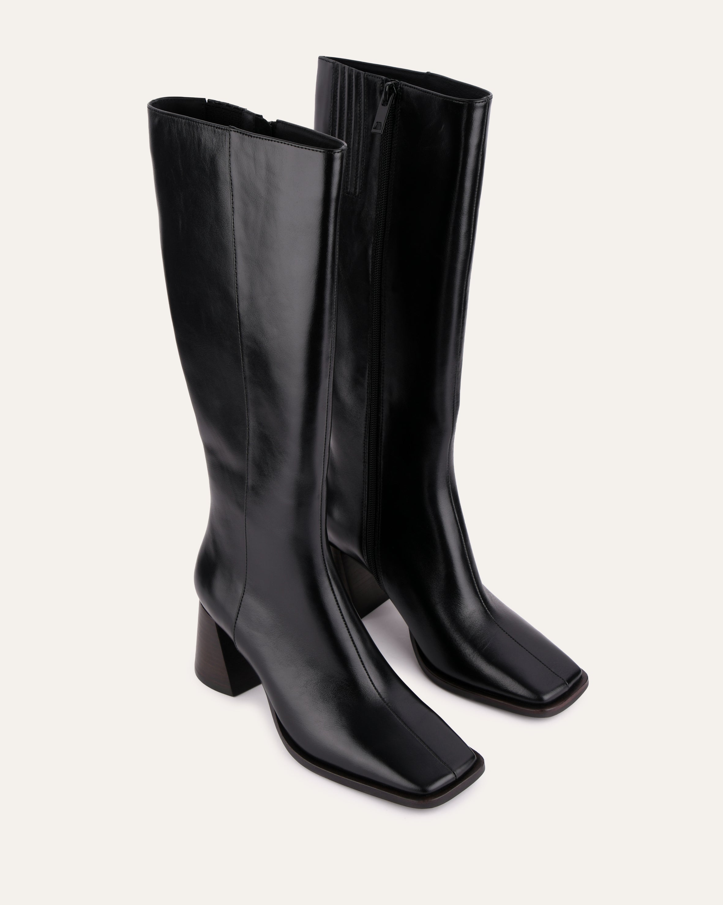 ELIAS Knee High Boots for Women - Black Genuine Leather - Stylish & Comfortable for Fall, Winter, and Party Wear