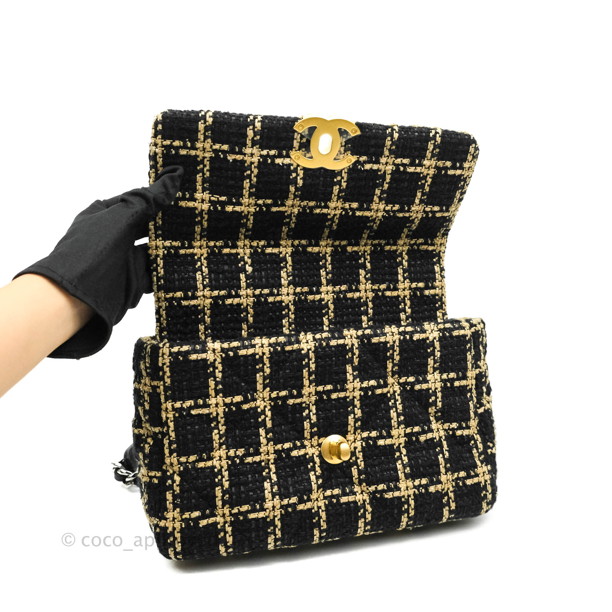 Chanel 19 Small Flap Bag - Black & Beige Tweed with Mixed Hardware | Luxury Designer Handbag for Women | Perfect for Work, Evening Events & Special Occasions