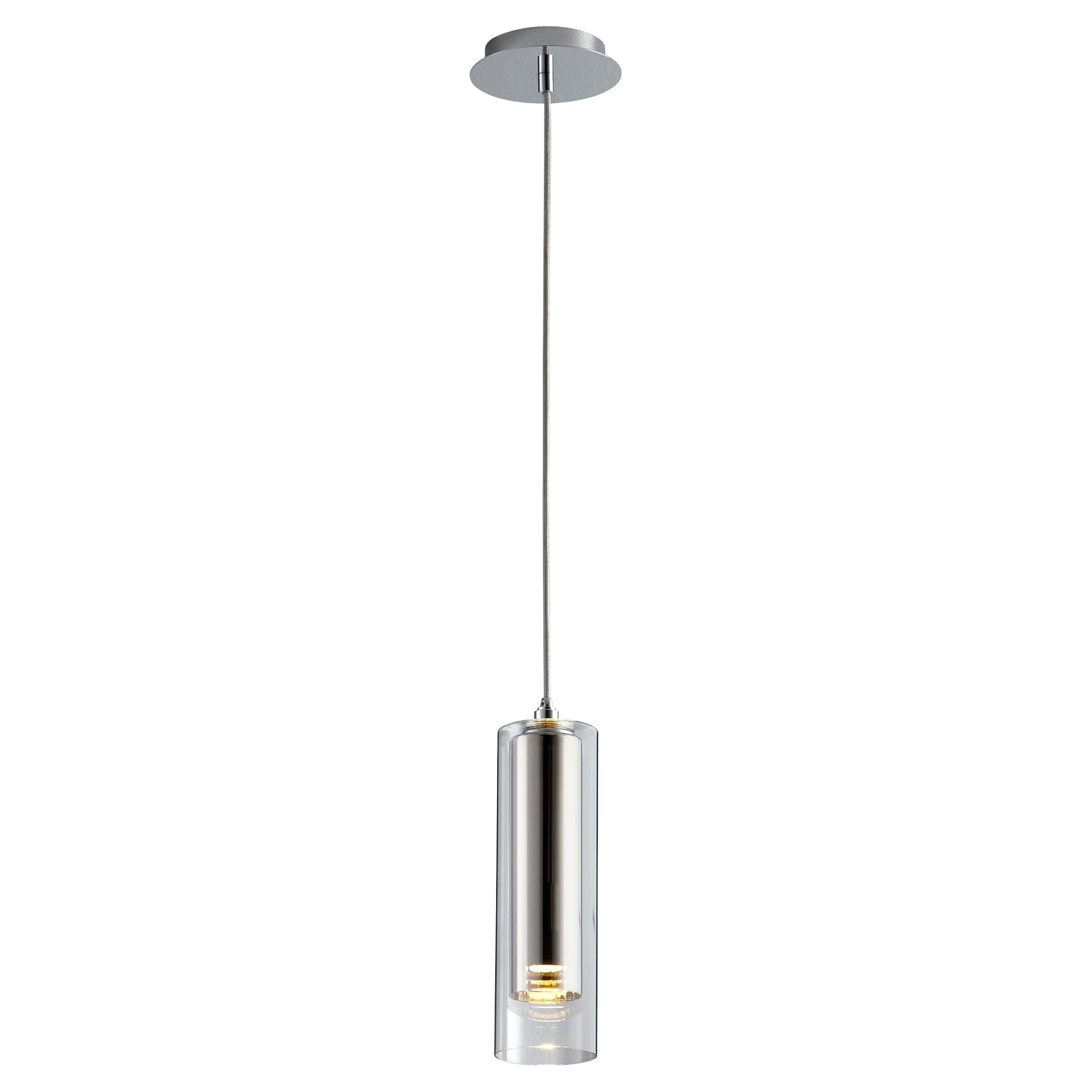 Modern LED Pendant Light - Oxygen 3-609-1414 from Gratis Collection in Polished Chrome | Contemporary Hanging Fixture for Dining Room, Kitchen Island & Living Room Lighting