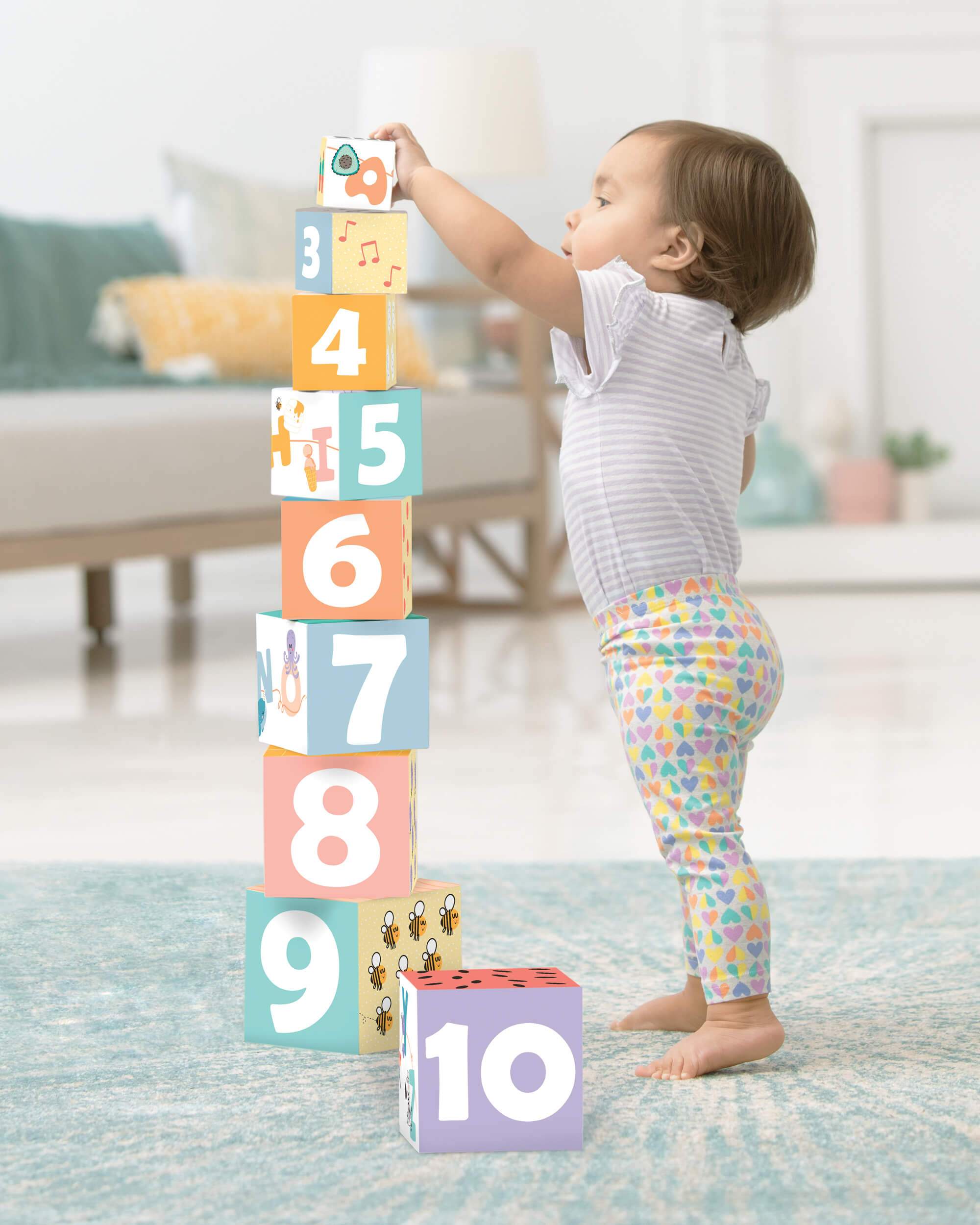 Skip Hop ABC & Me Nesting Blocks - Educational Alphabet Building Toys for Toddlers - Perfect for Preschool Learning & Playroom Decor