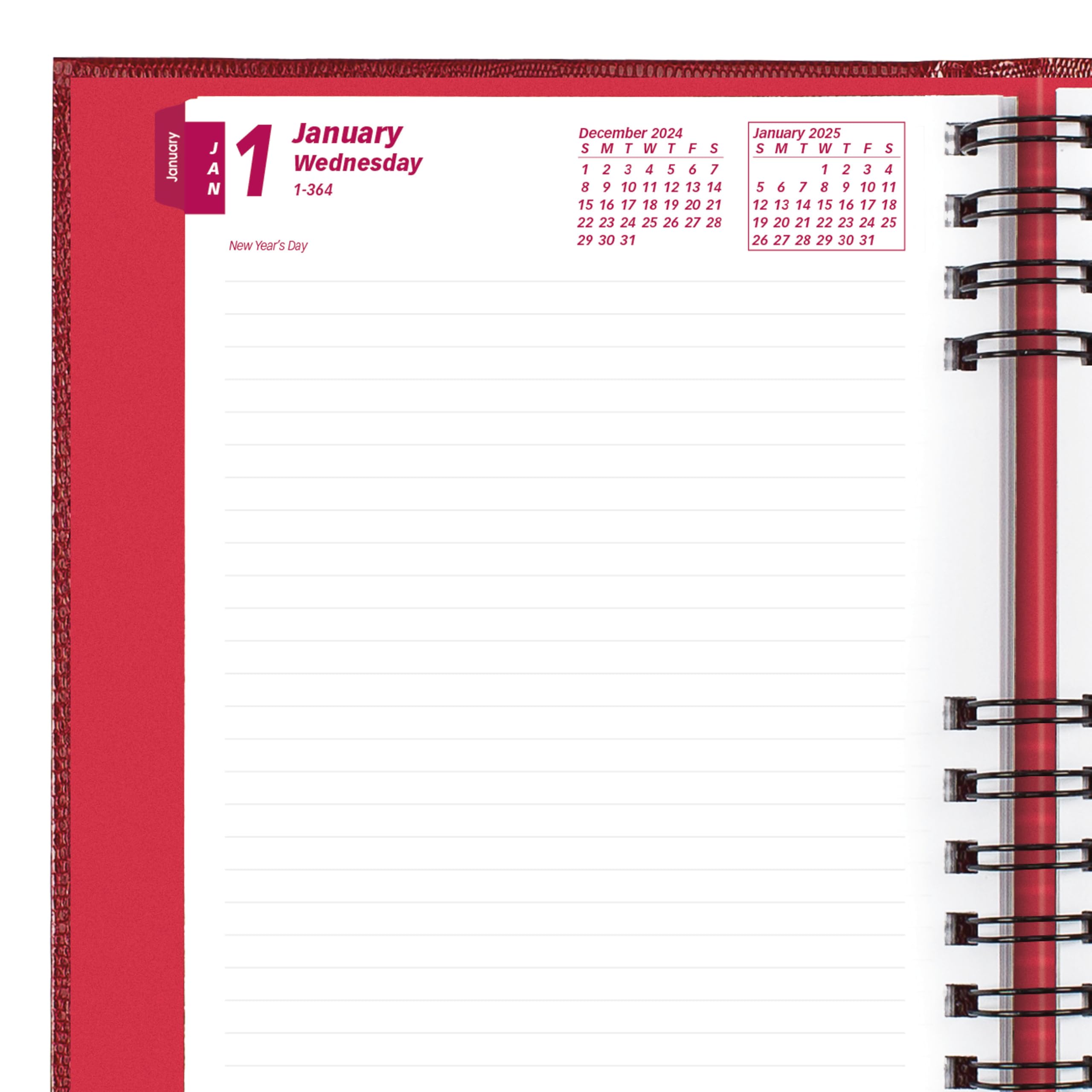 Brownline® 2025 CoilPro™ Daily & Monthly Planner - Undated 12-Month Organizer (January-December) with Twin-Wire Binding, 8.25