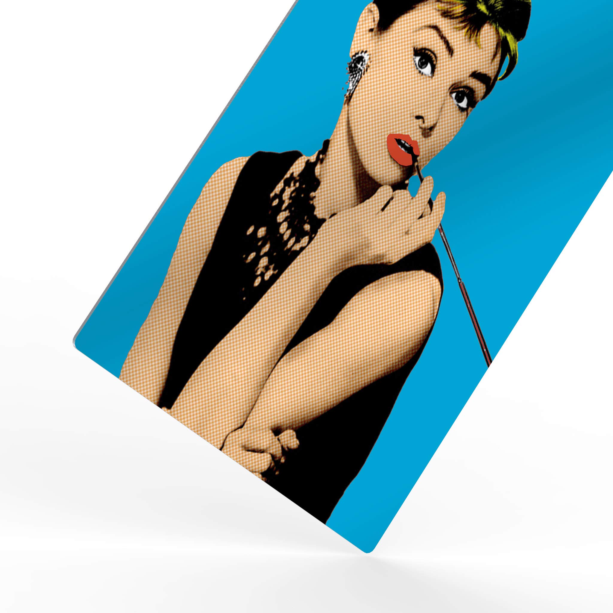 Audrey Hepburn Wall Art - Breakfast at Tiffany's Movie Poster - Blue Background Metal Print - 30x20 Inches - Modern Home Decor for Living Room & Bedroom - Made in USA | Perfect Gift for Film Lovers & Classic Hollywood Fans