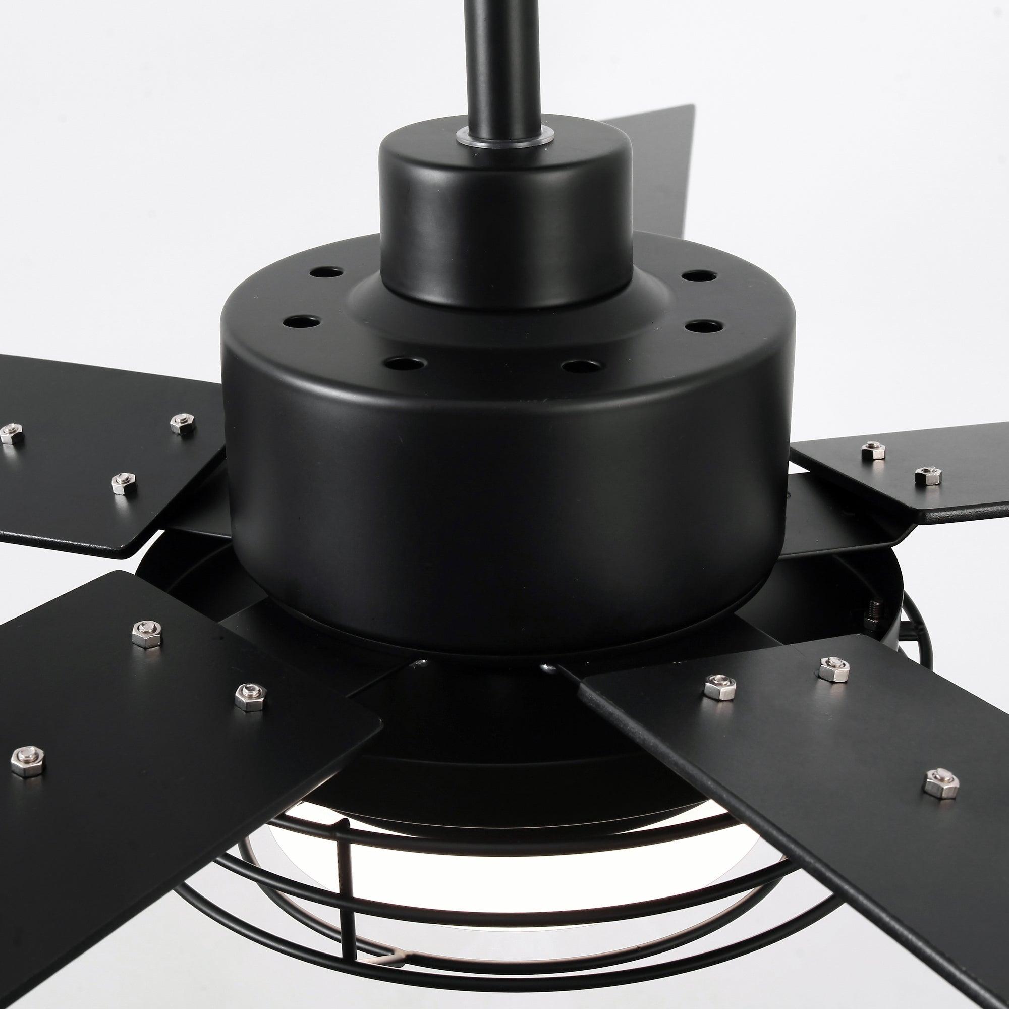52 Inch Bernice DC Motor Industrial Ceiling Fan with LED Light and Remote Control - Perfect for Warehouses, Garages, and Large Spaces